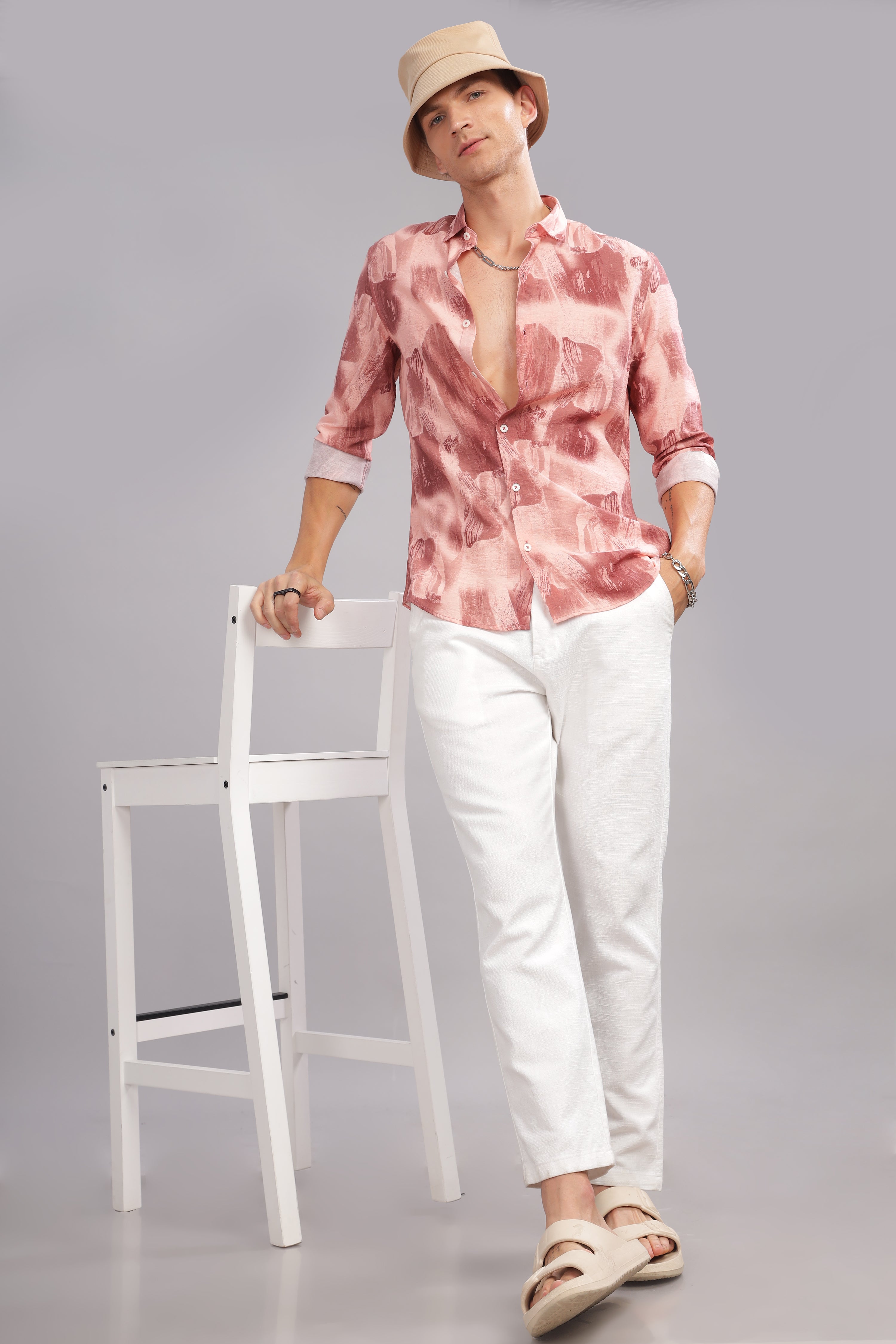 Men Pink Slim Fit Shirt