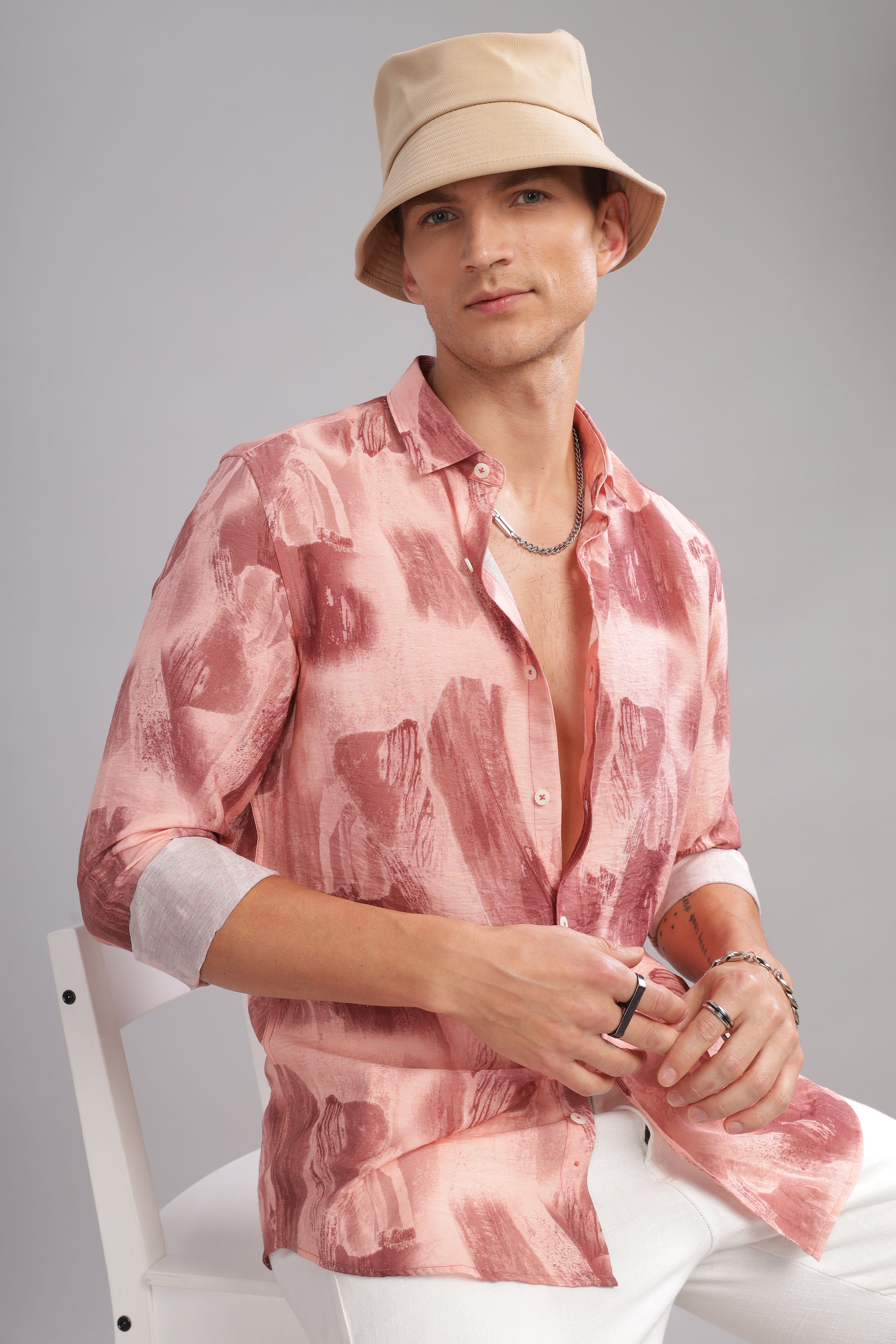 Men Pink Slim Fit Shirt