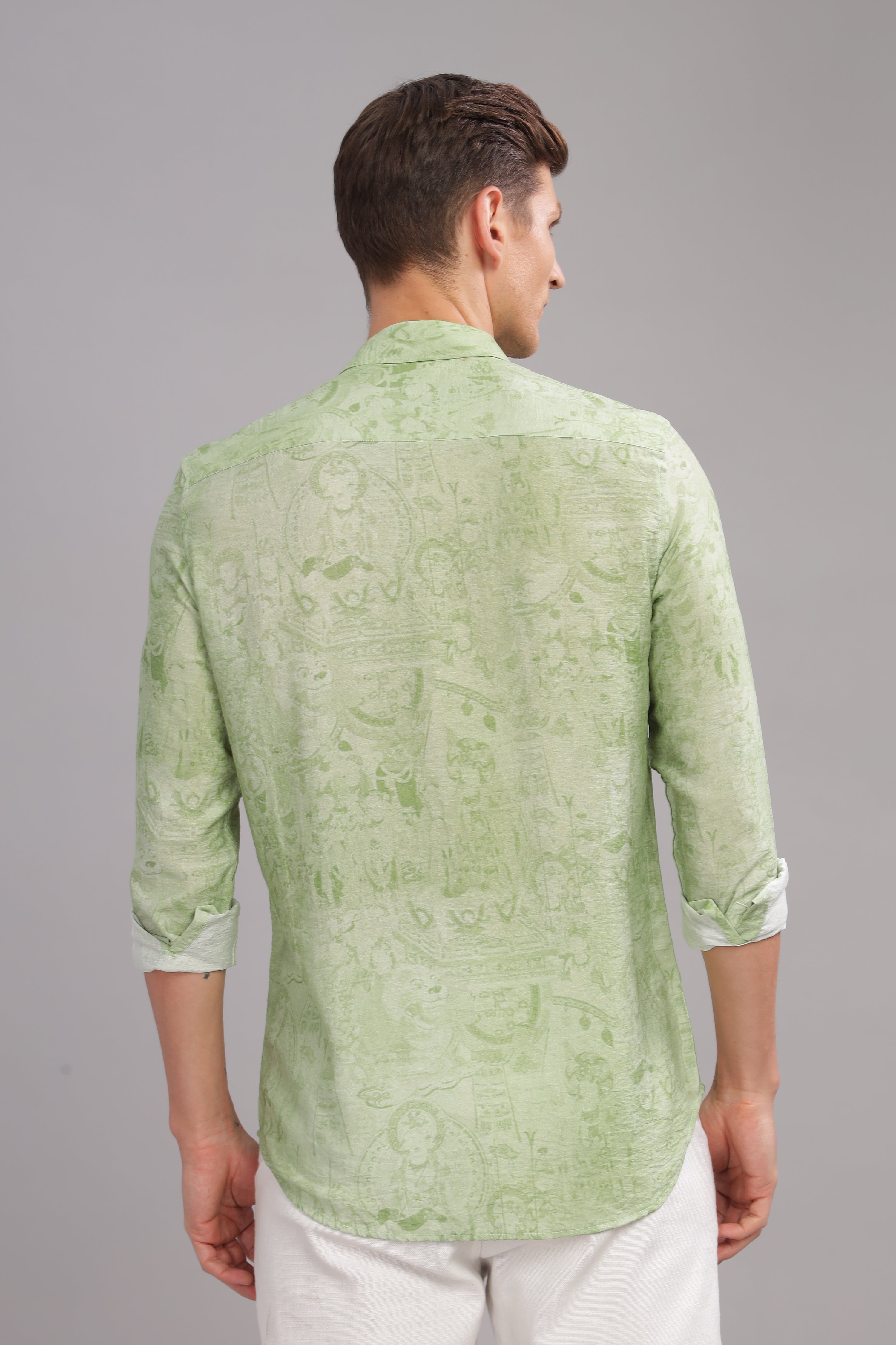 Men Green Slim Fit Shirt