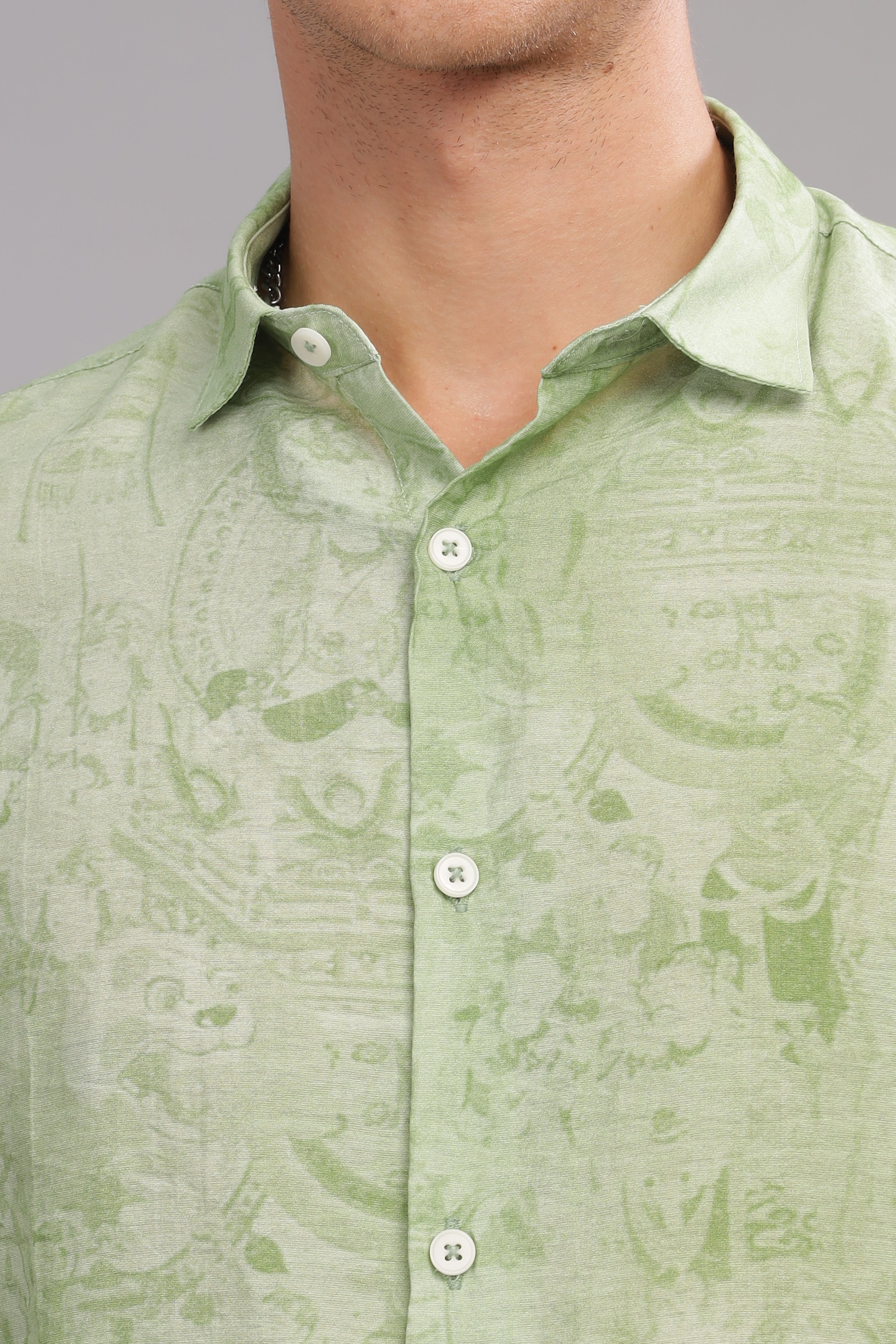 Men Green Slim Fit Shirt