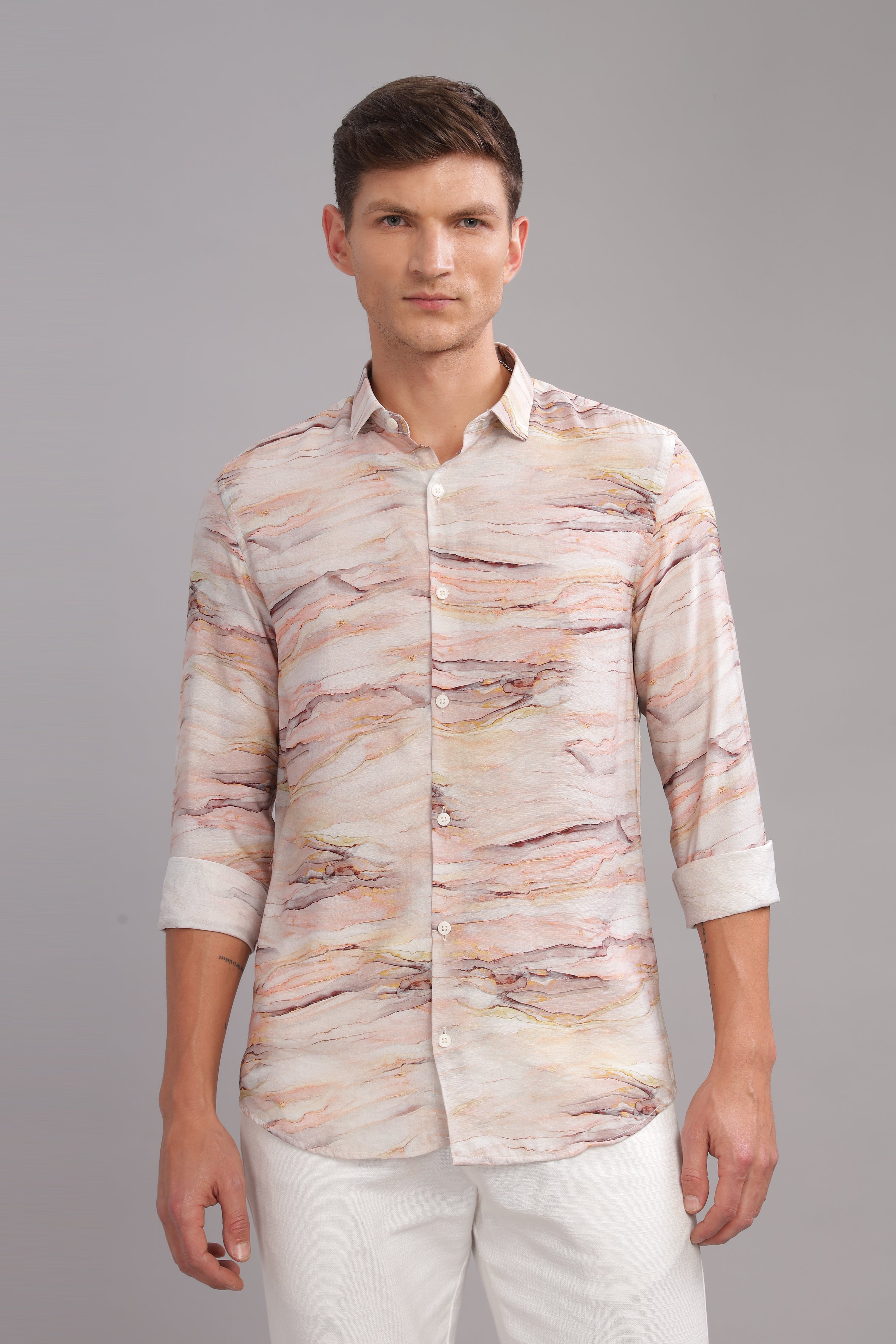 Men White Slim Fit Shirt