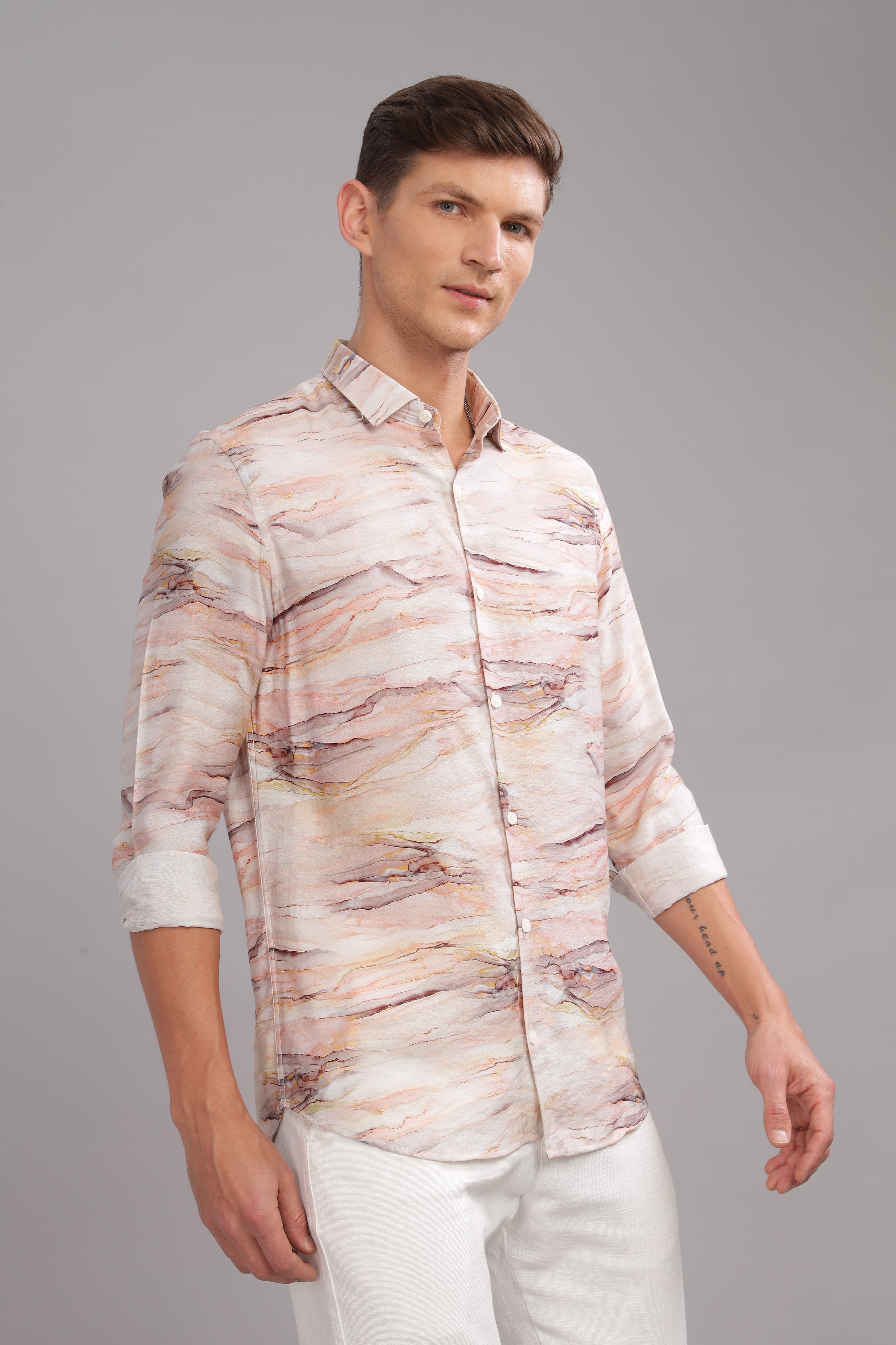Men White Slim Fit Shirt