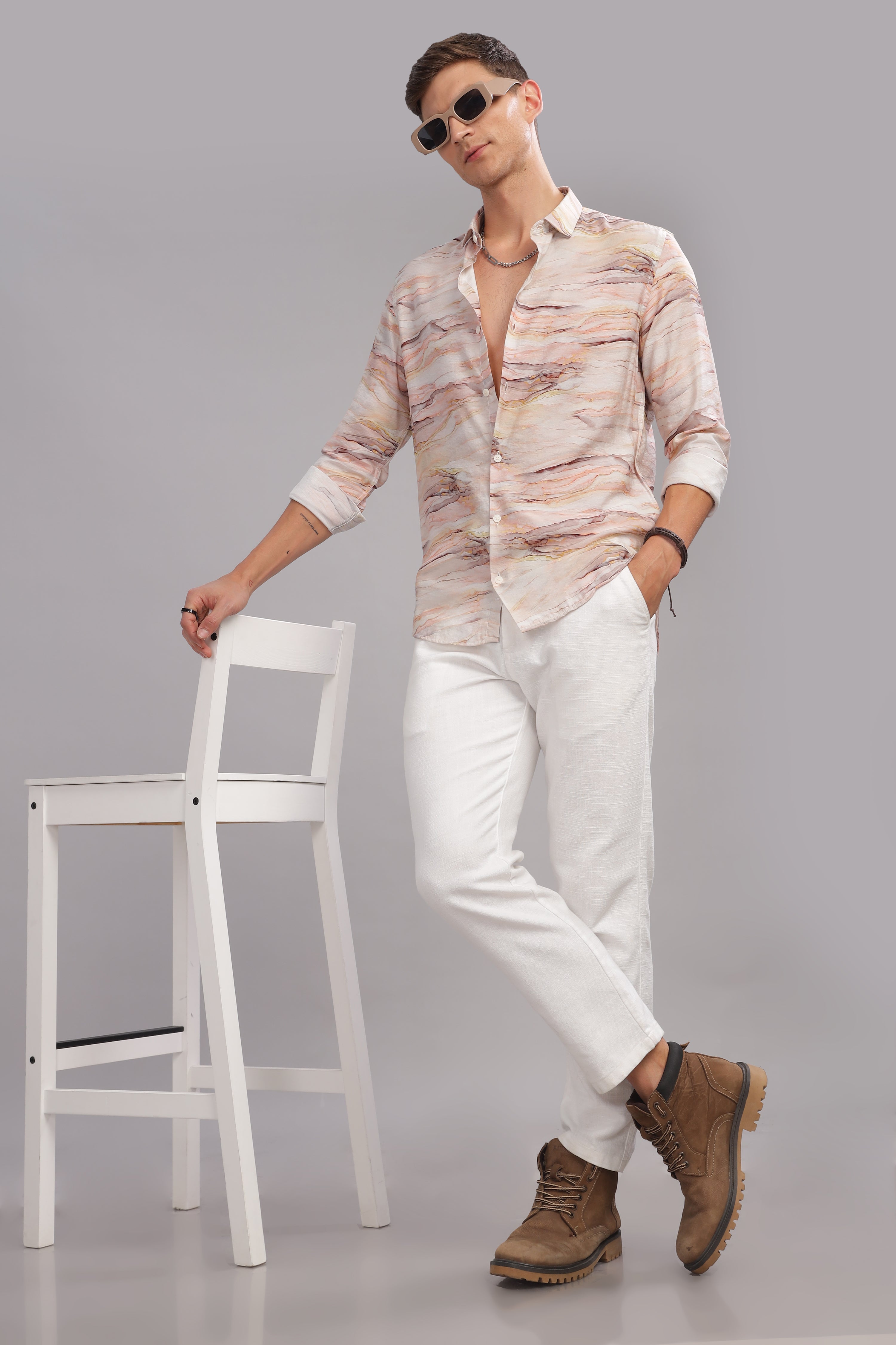 Men White Slim Fit Shirt