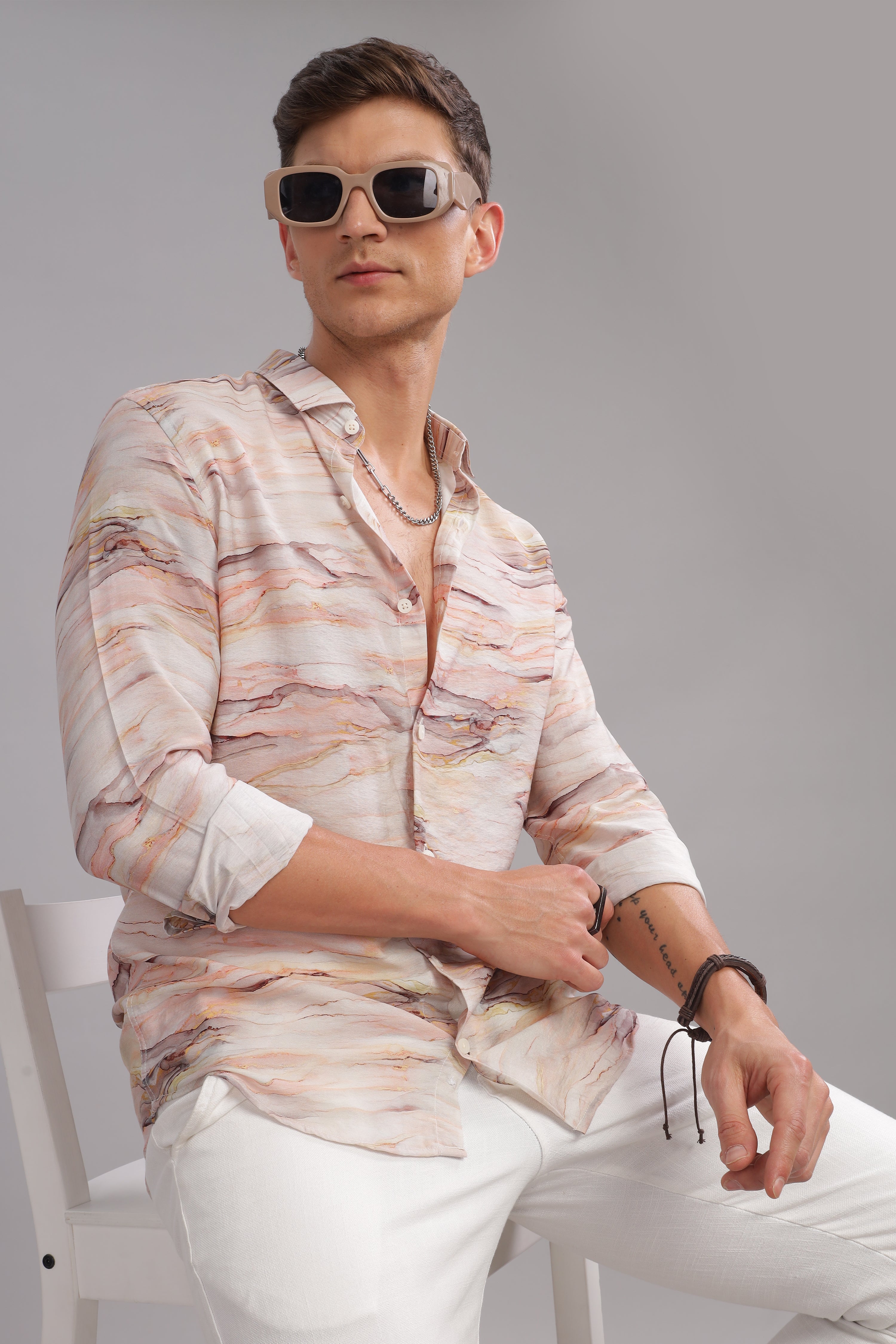 Men White Slim Fit Shirt
