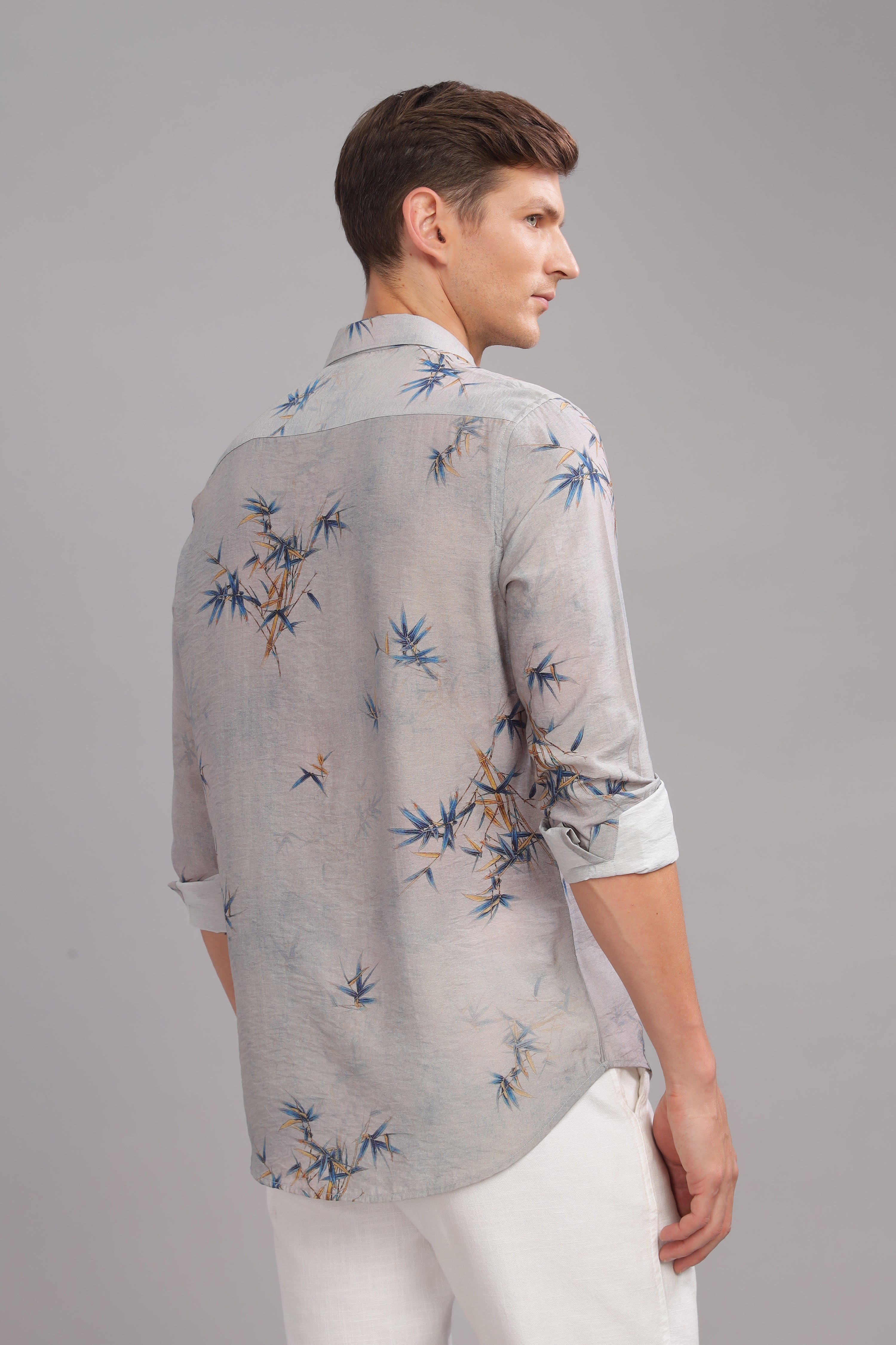 Men Grey Slim Fit Shirt