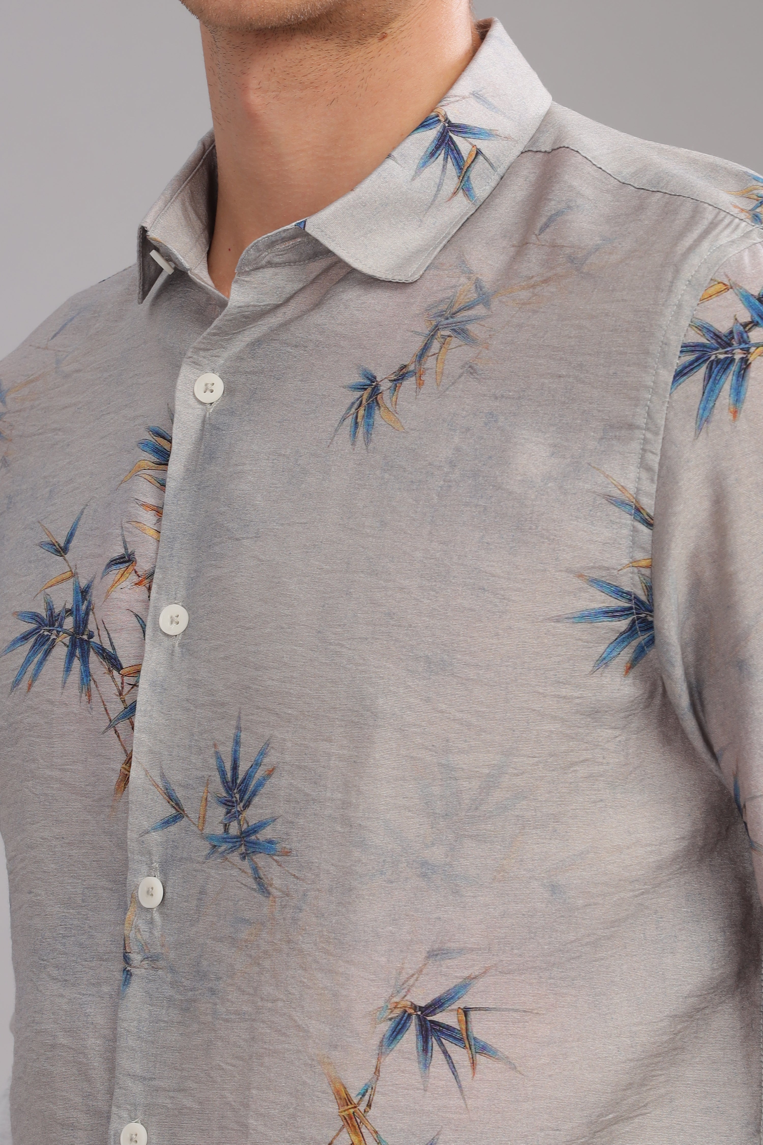 Men Grey Slim Fit Shirt