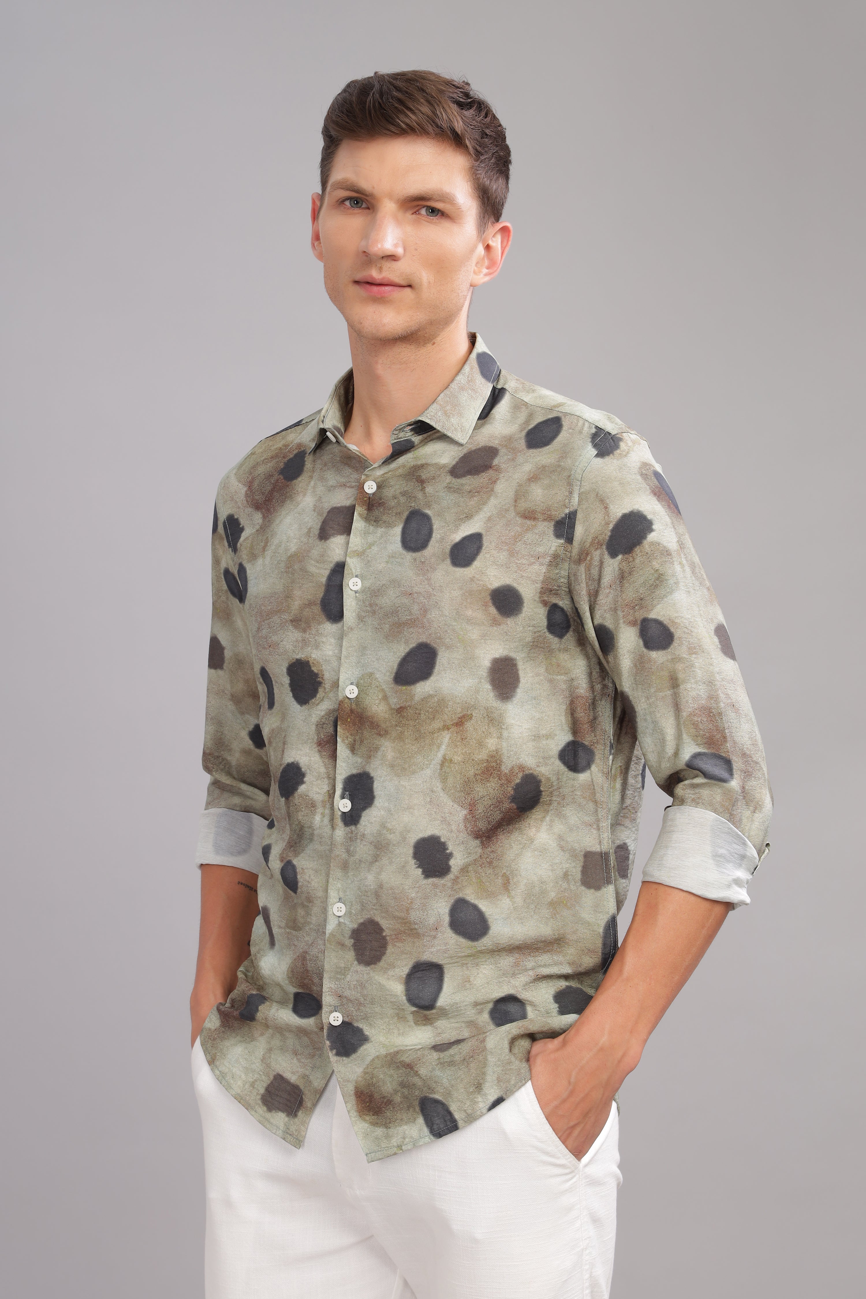 Men Green Slim Fit Shirt