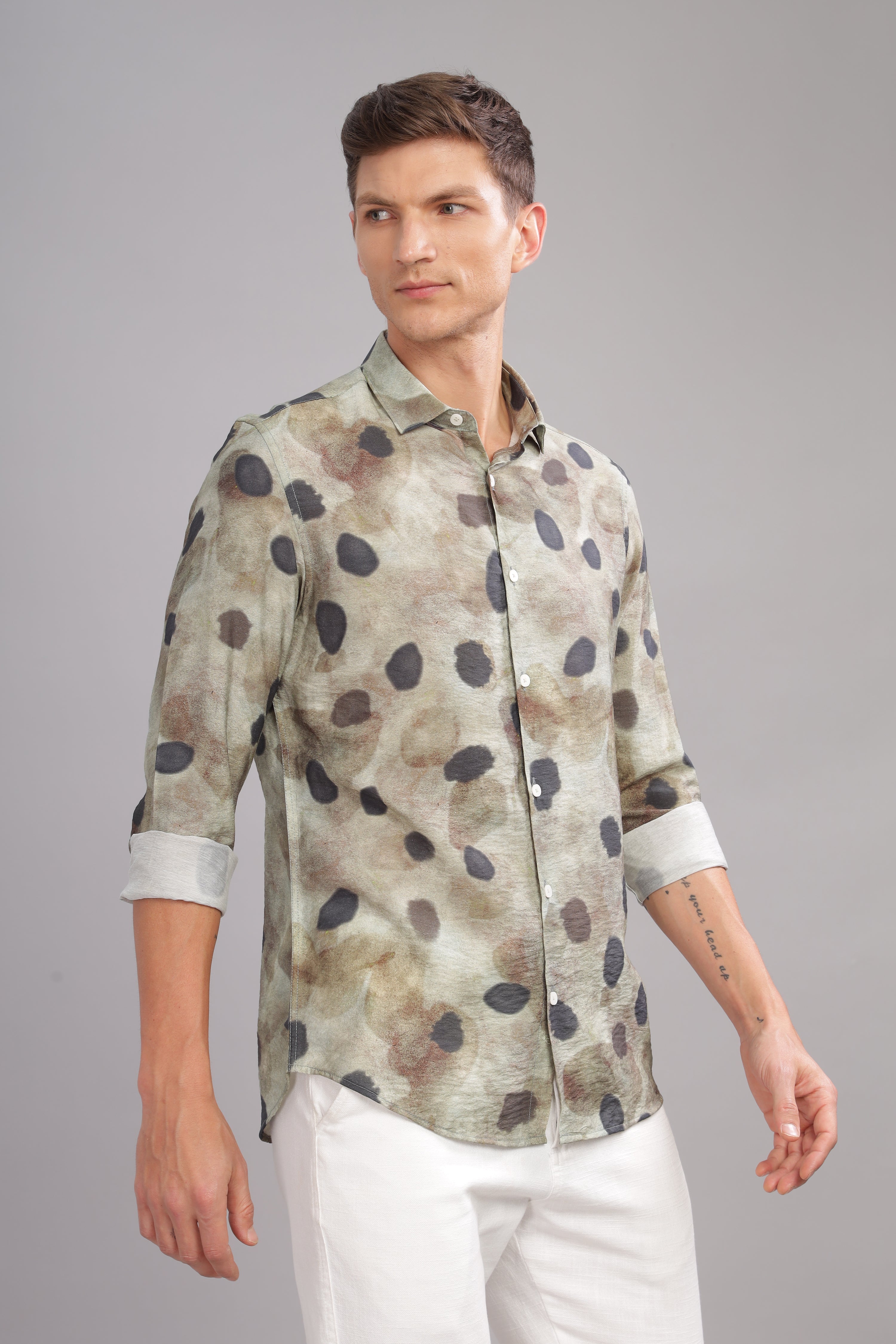 Men Green Slim Fit Shirt
