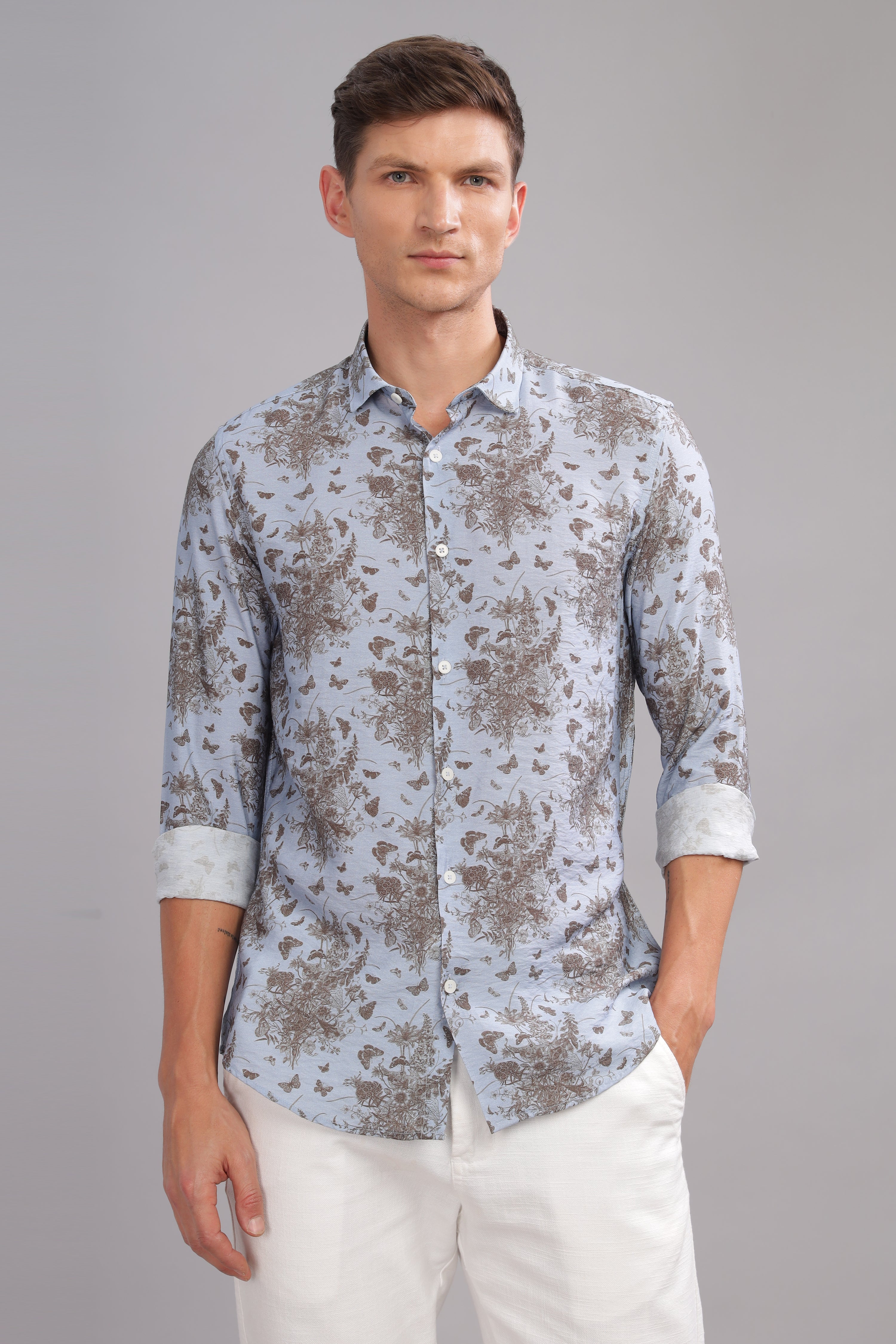 Men Blue Slim Fit Shirt