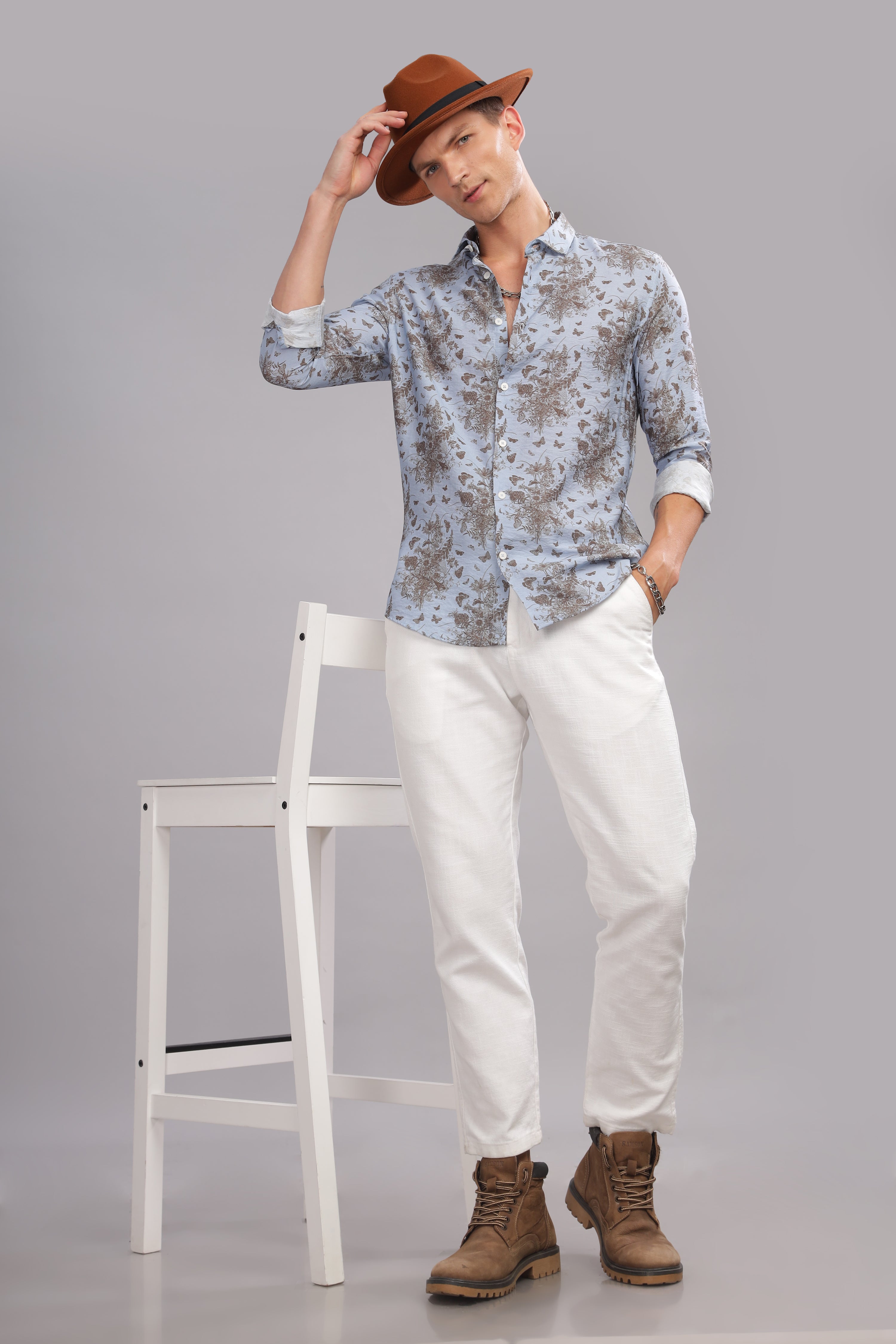 Men Blue Slim Fit Shirt