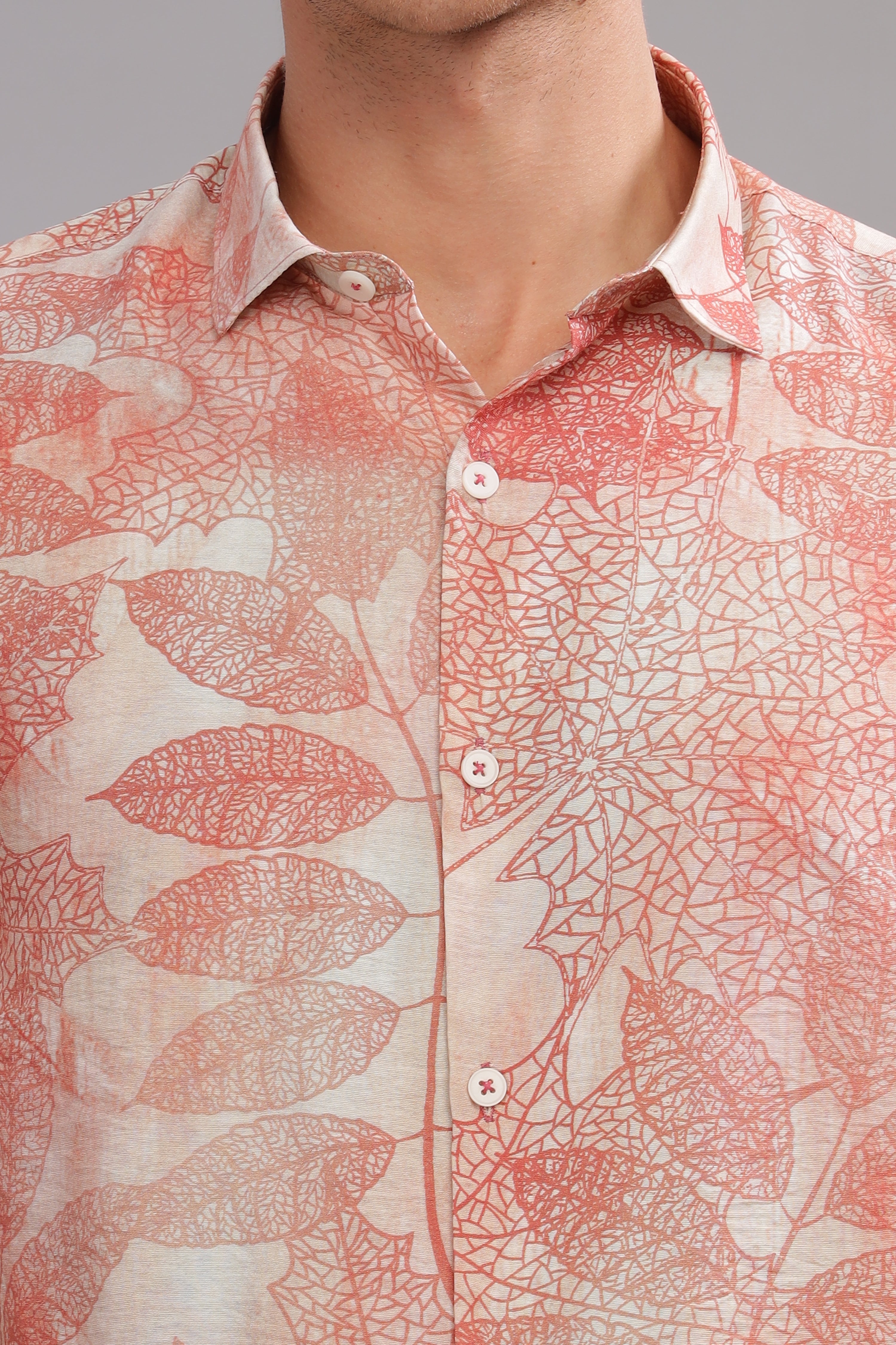 Men Red White Slim Fit Shirt
