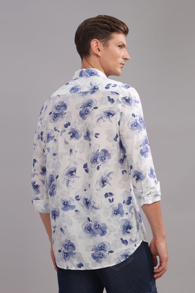 Men Navy Slim Fit Shirt