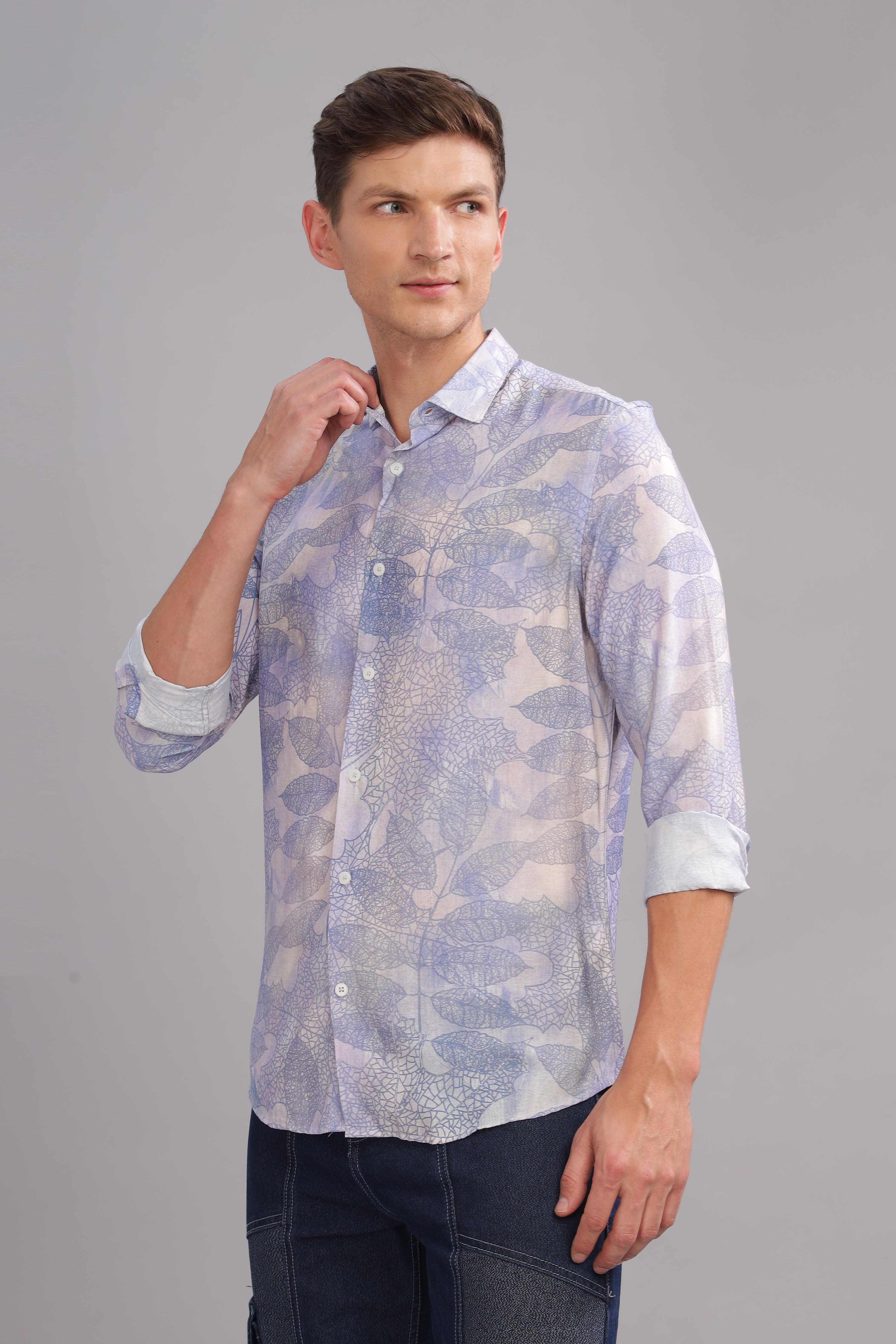 Men Purple Slim Fit Shirt
