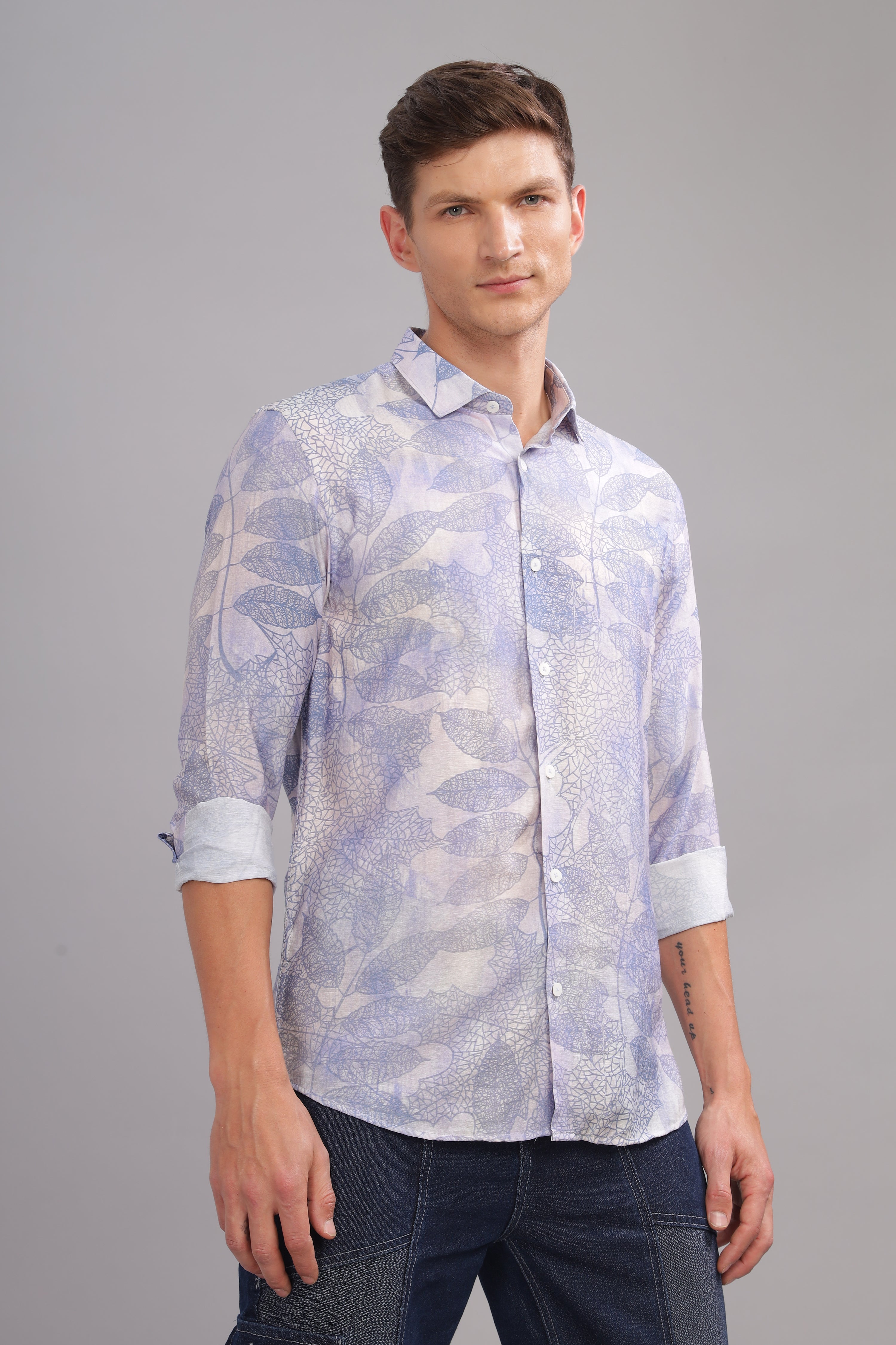 Men Purple Slim Fit Shirt