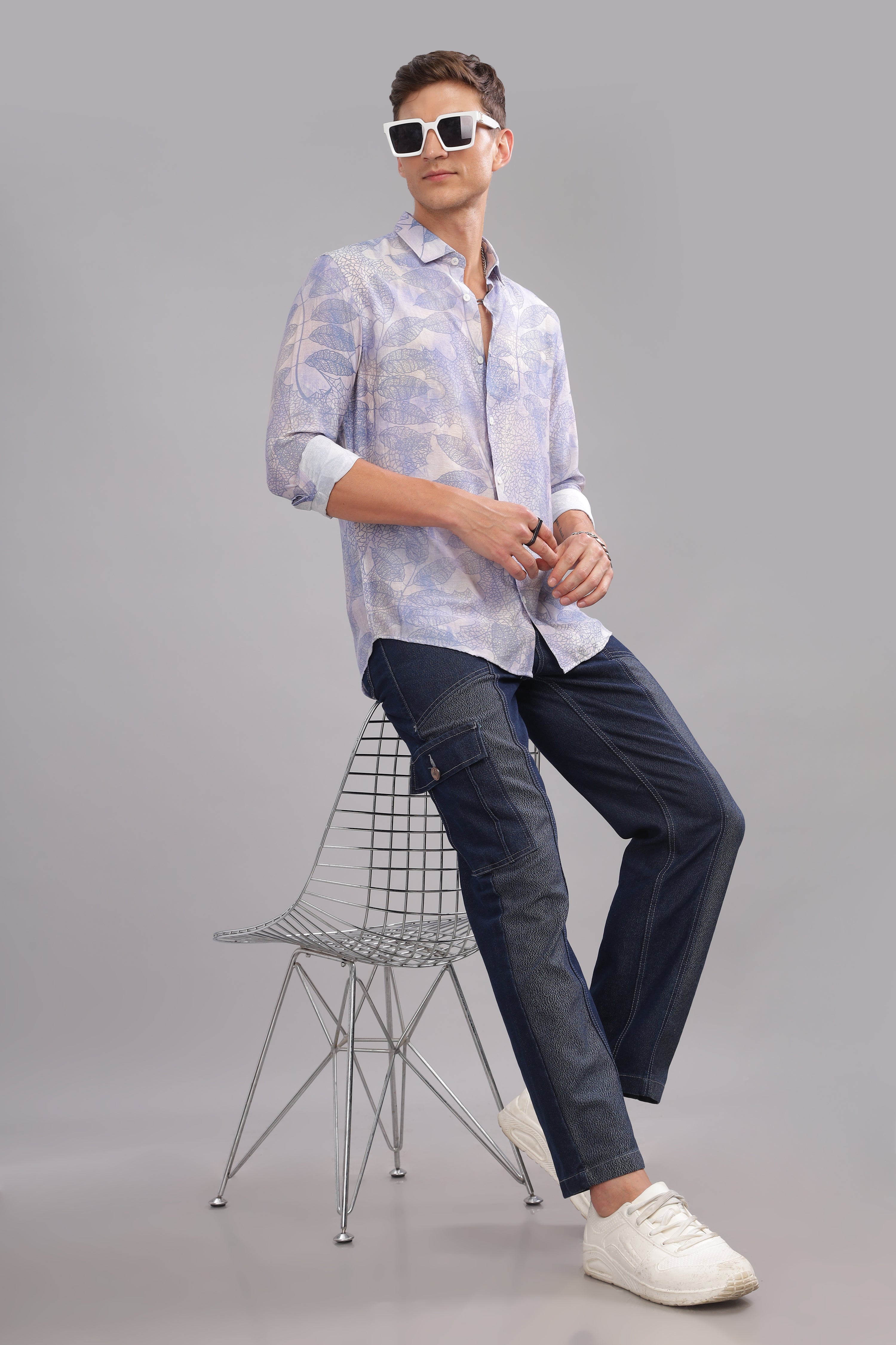 Men Purple Slim Fit Shirt