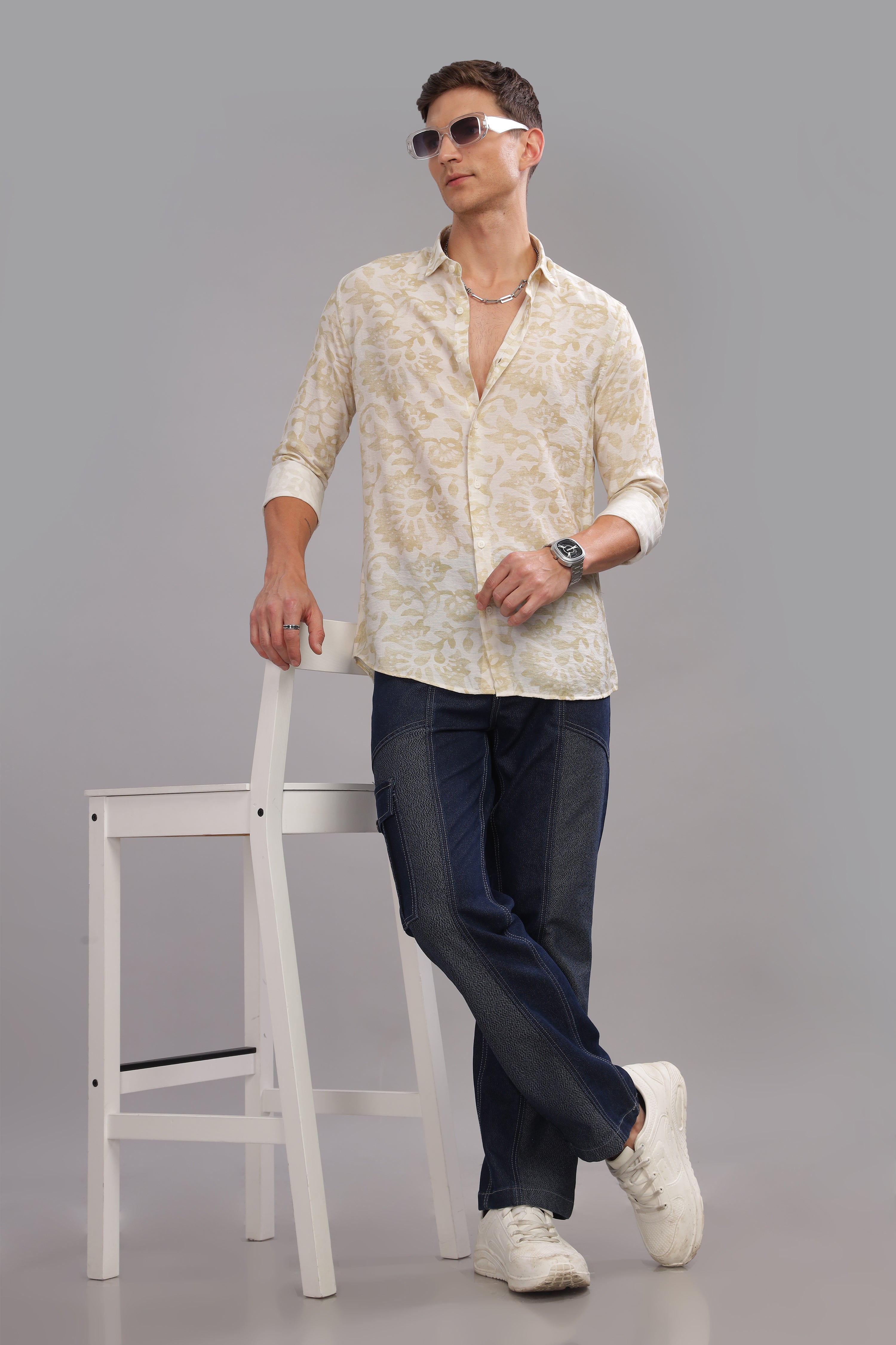 Men White Slim Fit Shirt