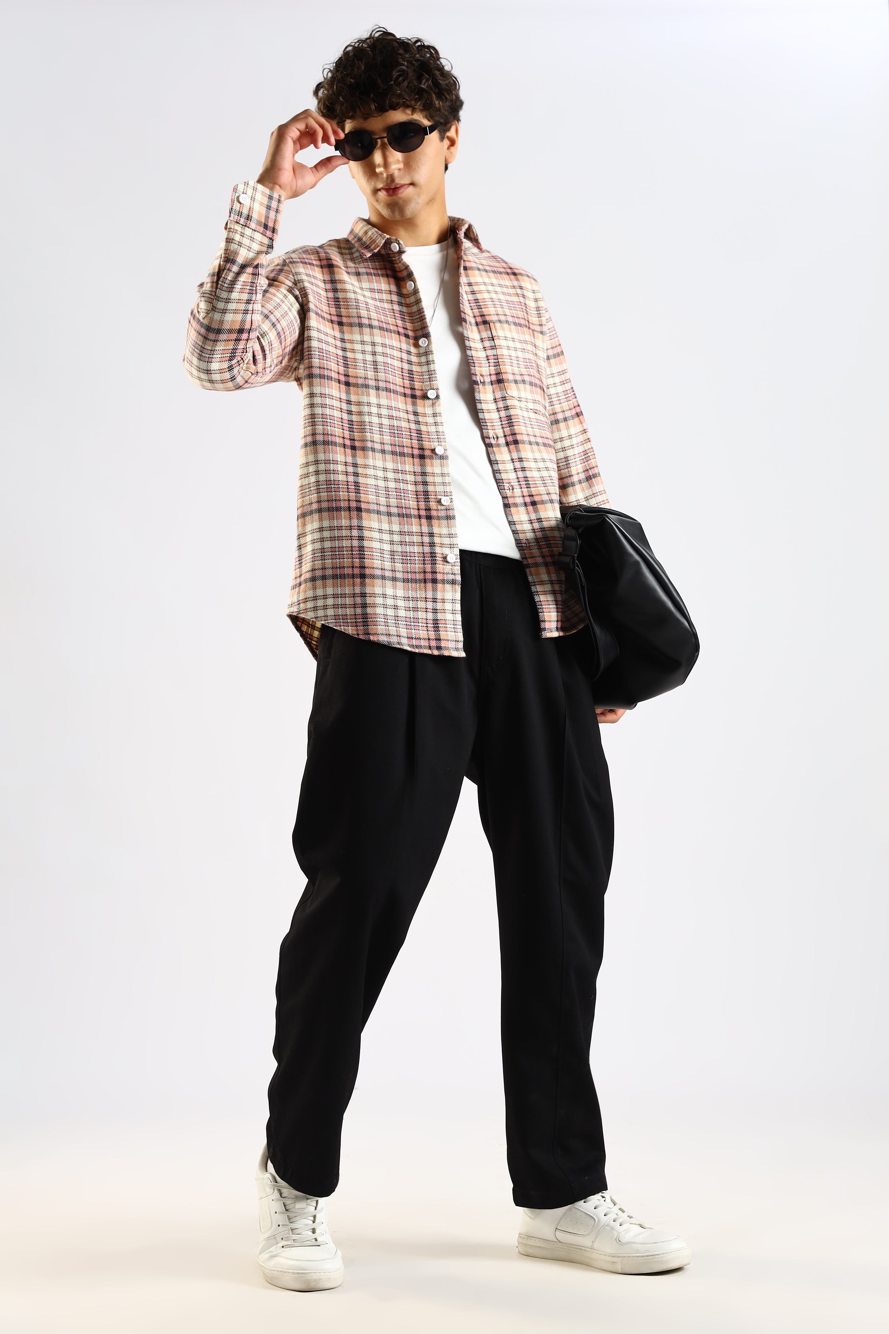 Men Pink Cotton Blend Checked Shirt