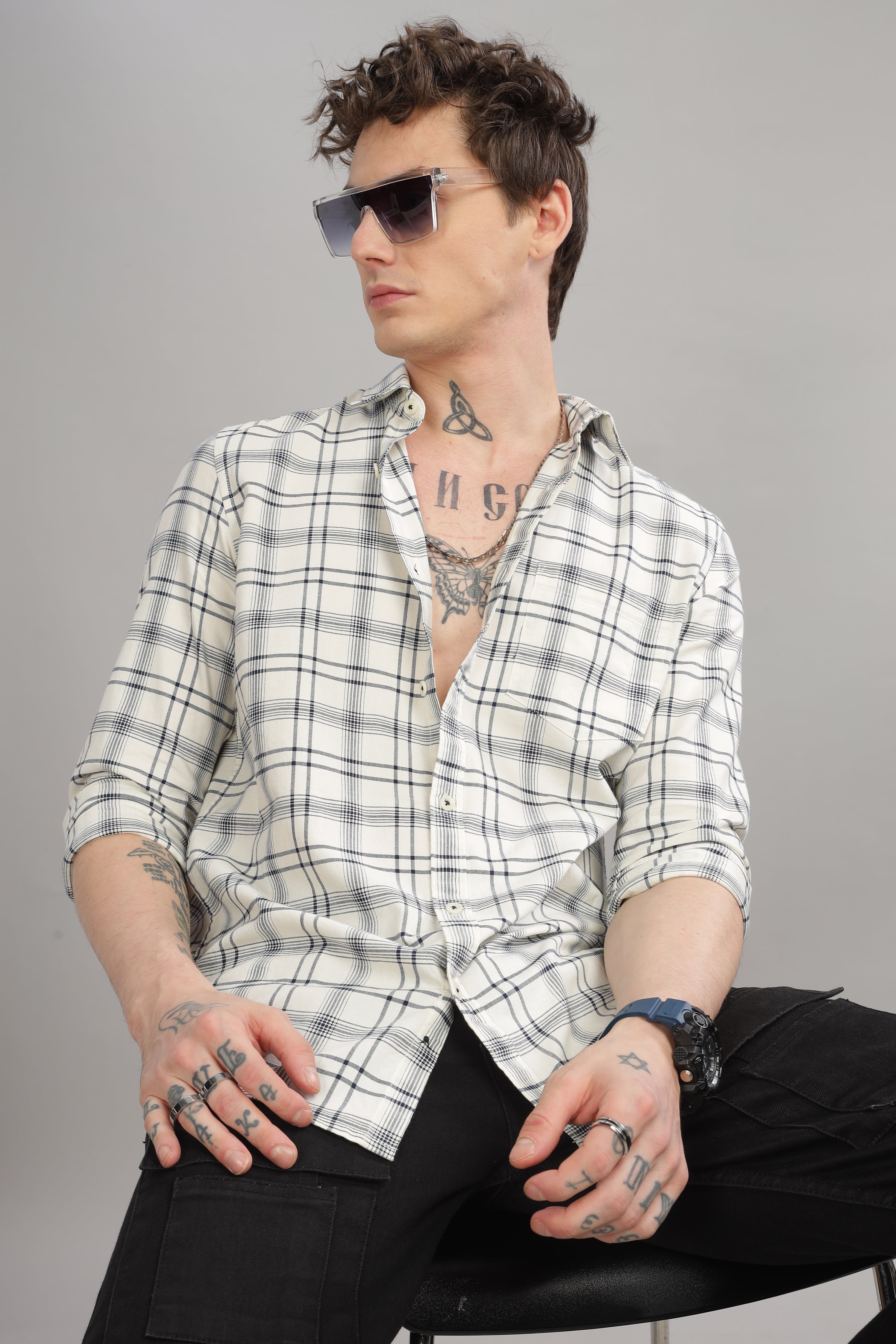 Men White Slim Fit Shirt