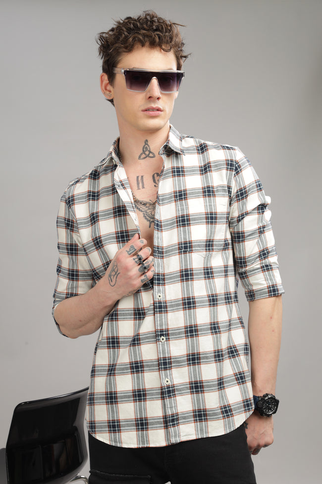 Men White Slim Fit Shirt
