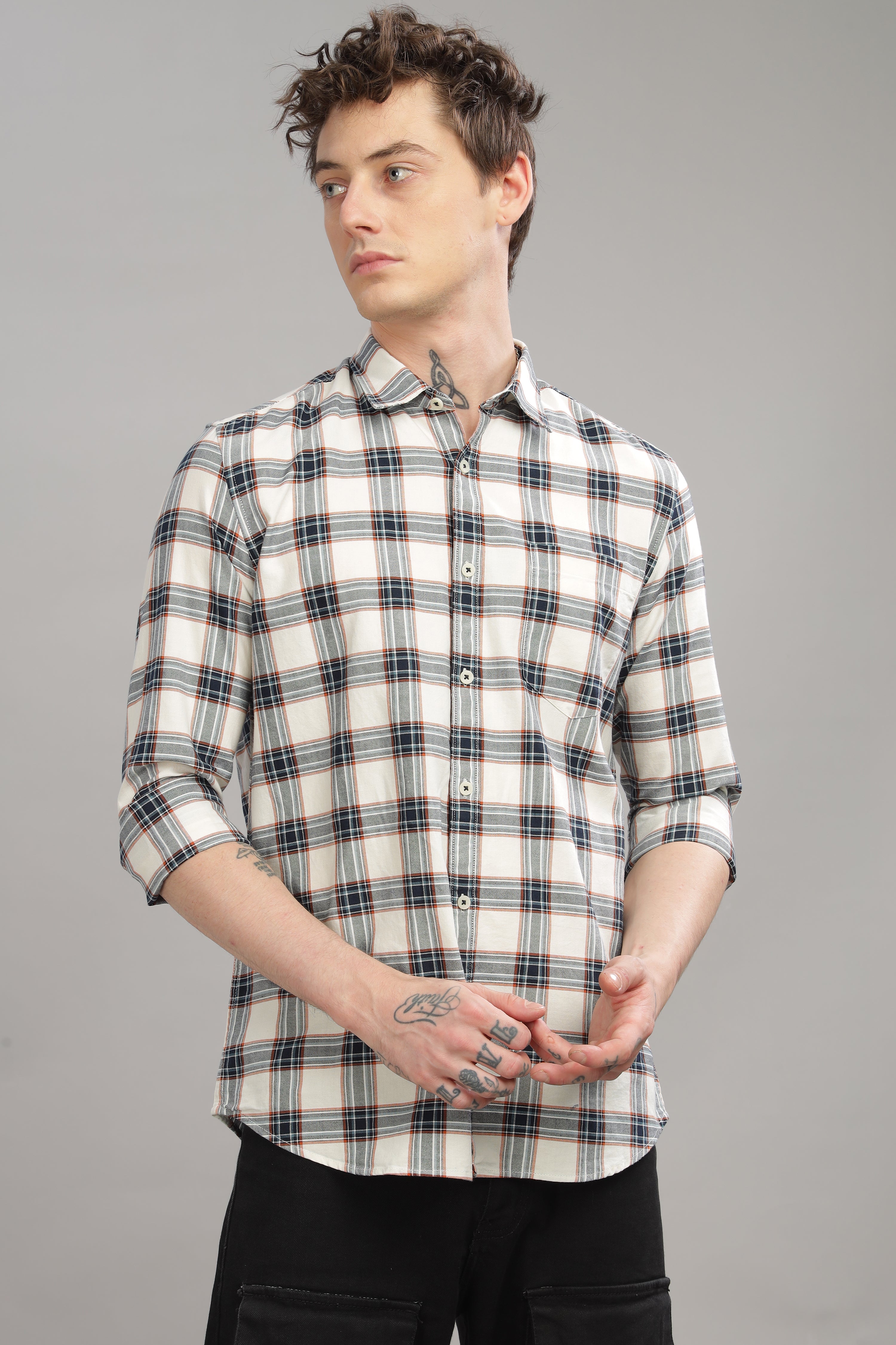 Men White Slim Fit Shirt