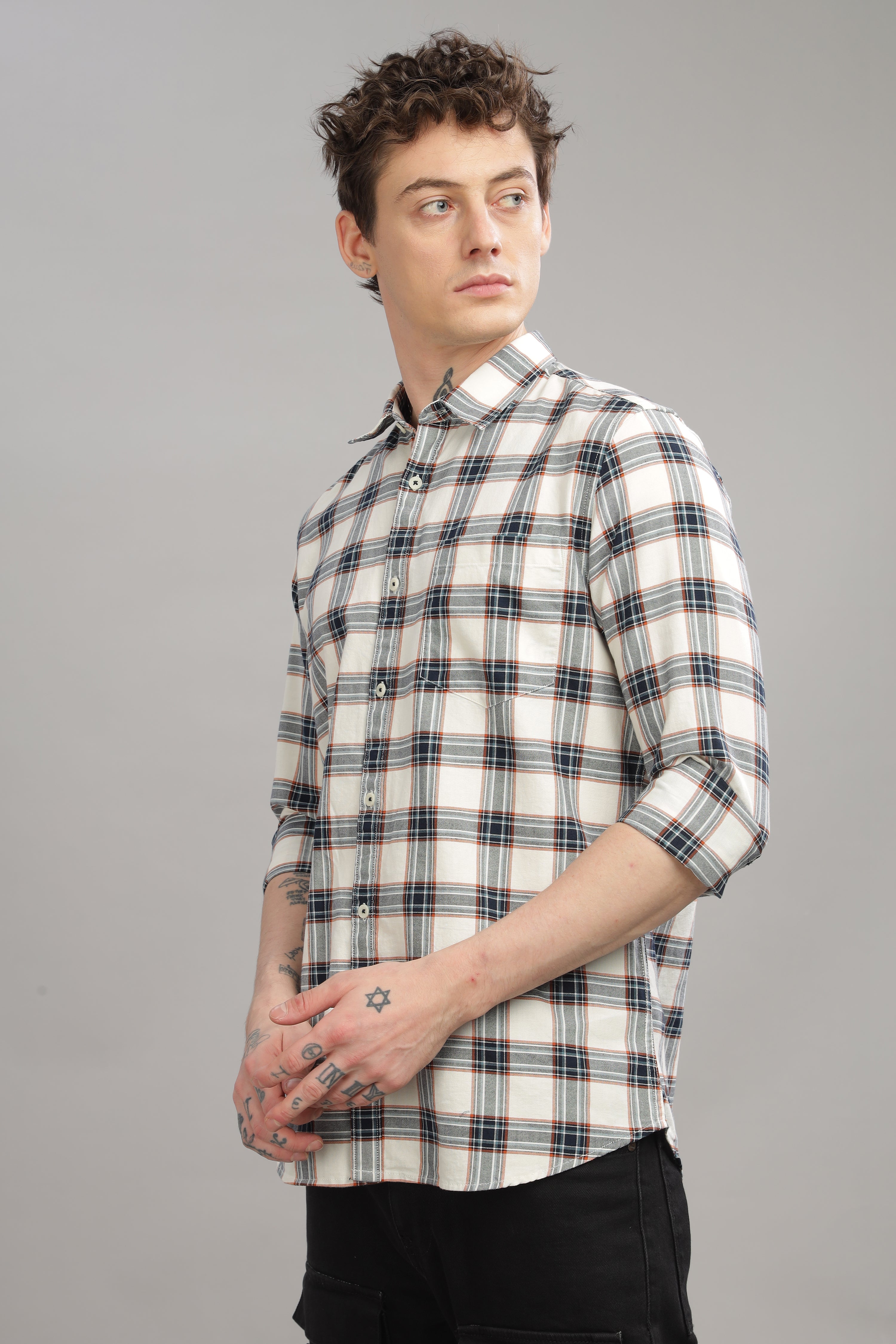 Men White Slim Fit Shirt