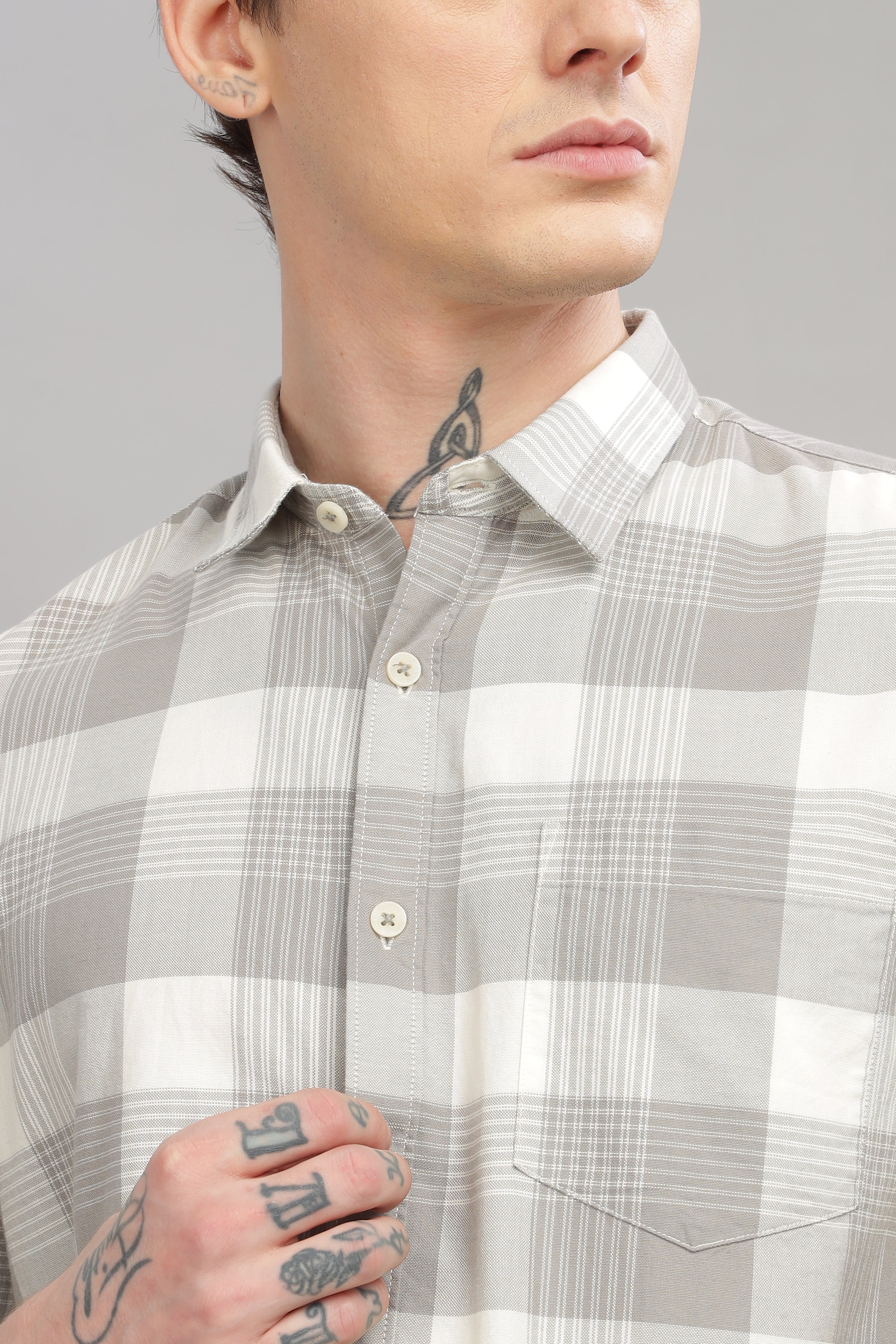 Men Grey Slim Fit Shirt
