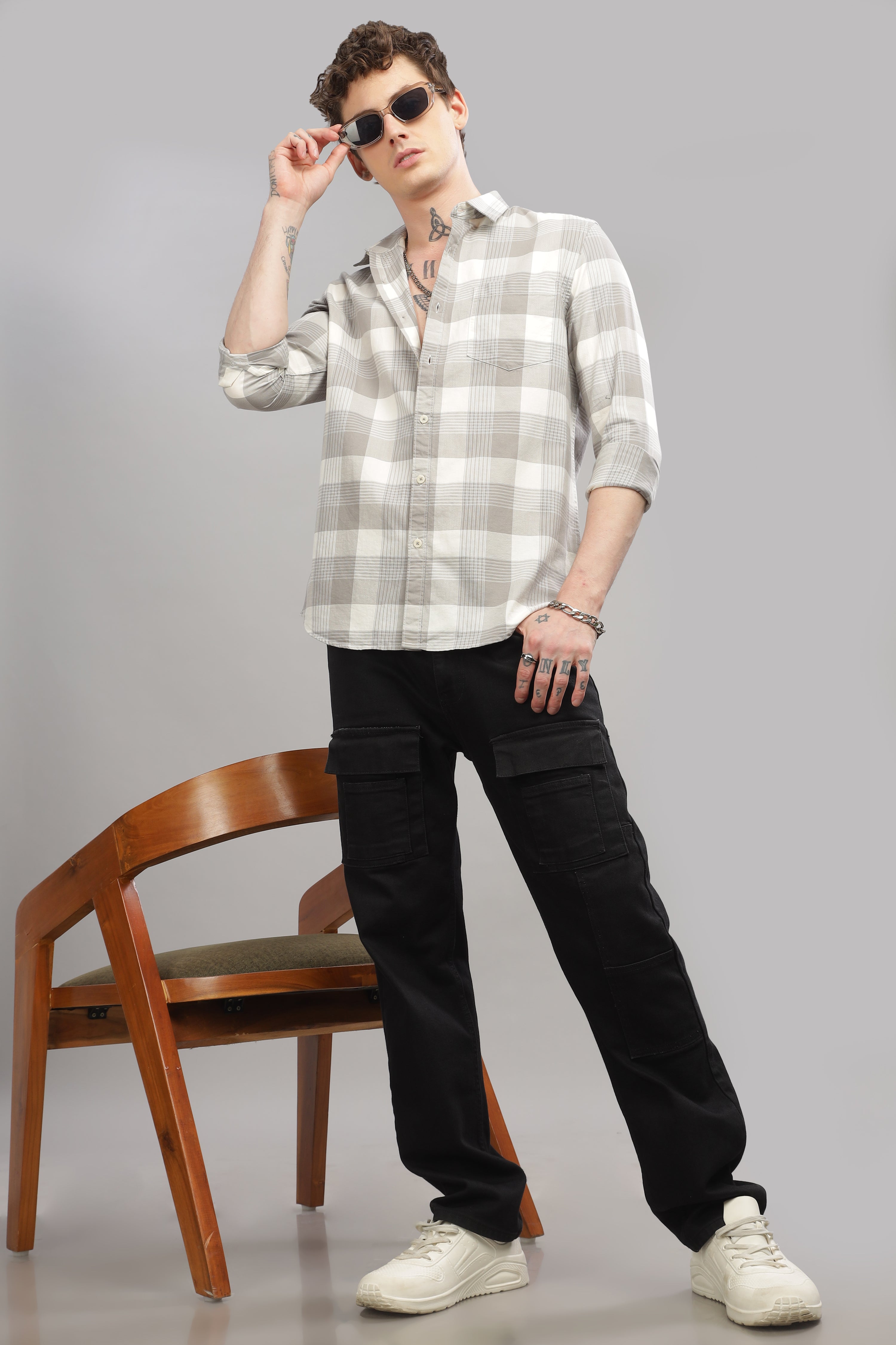 Men Grey Slim Fit Shirt