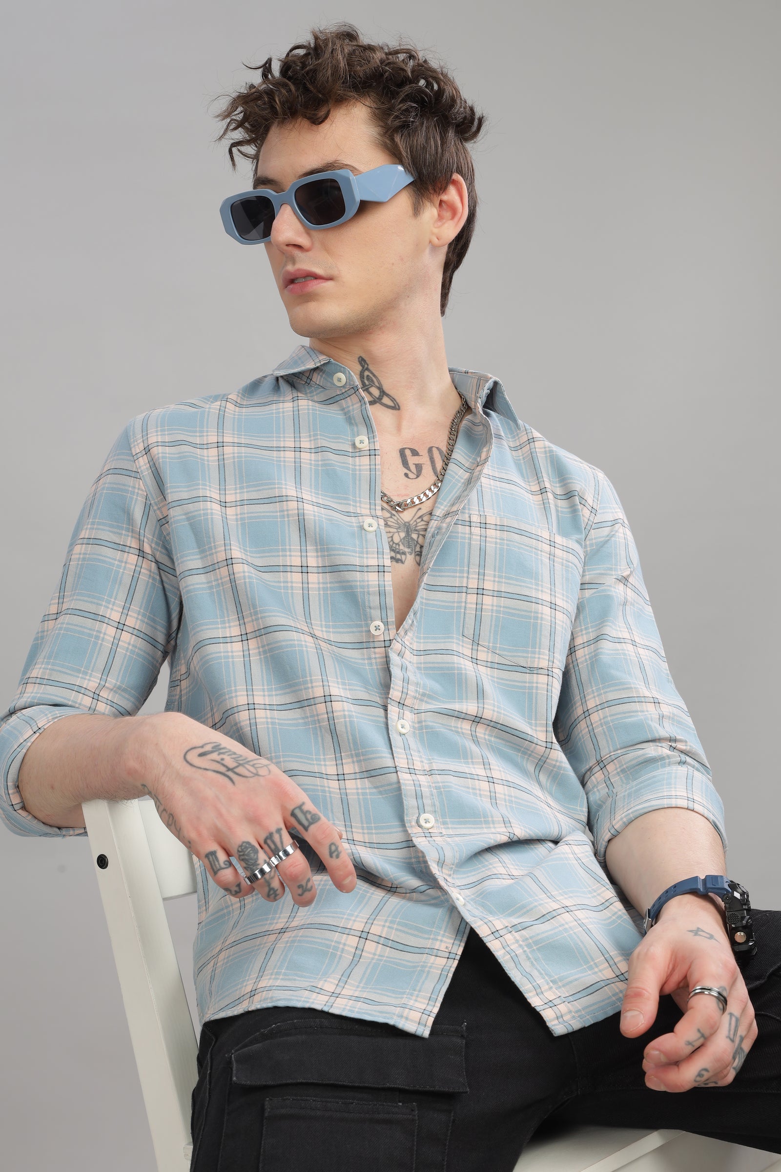 Men Blue Slim Fit Shirt