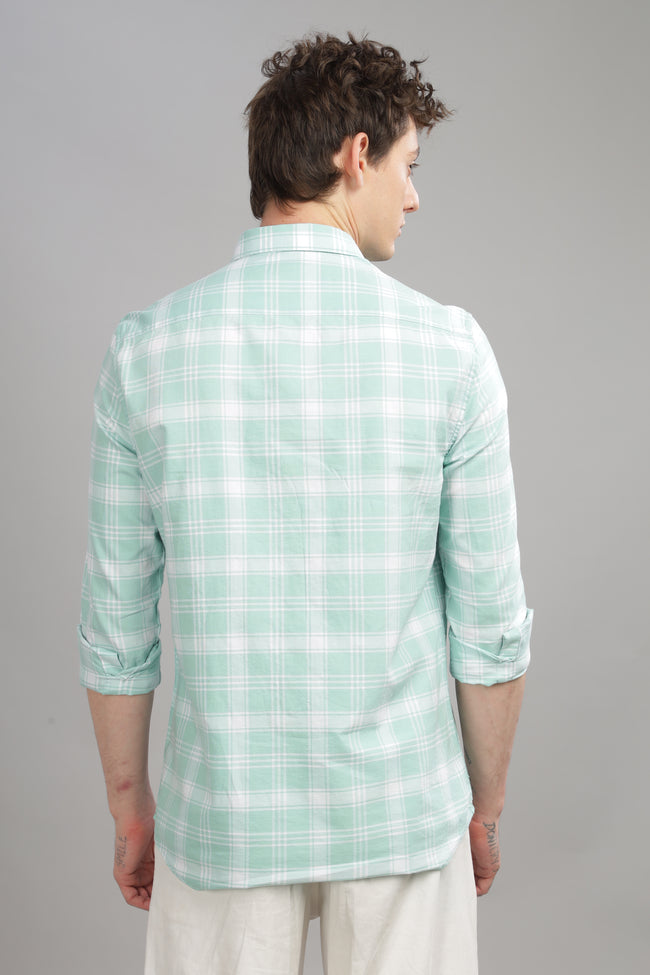 Men Light Green Slim Fit Shirt