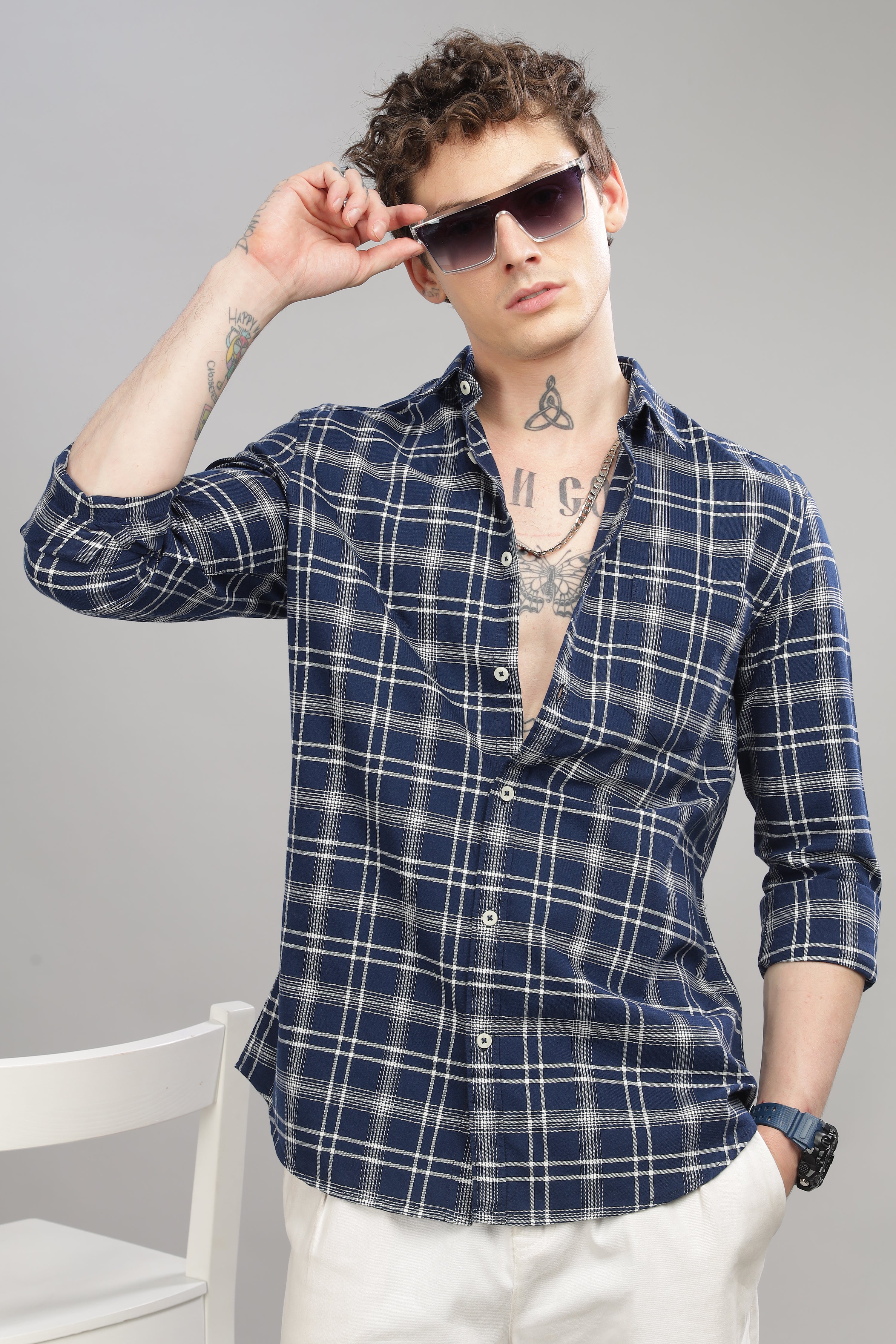 Men Grey Slim Fit Shirt