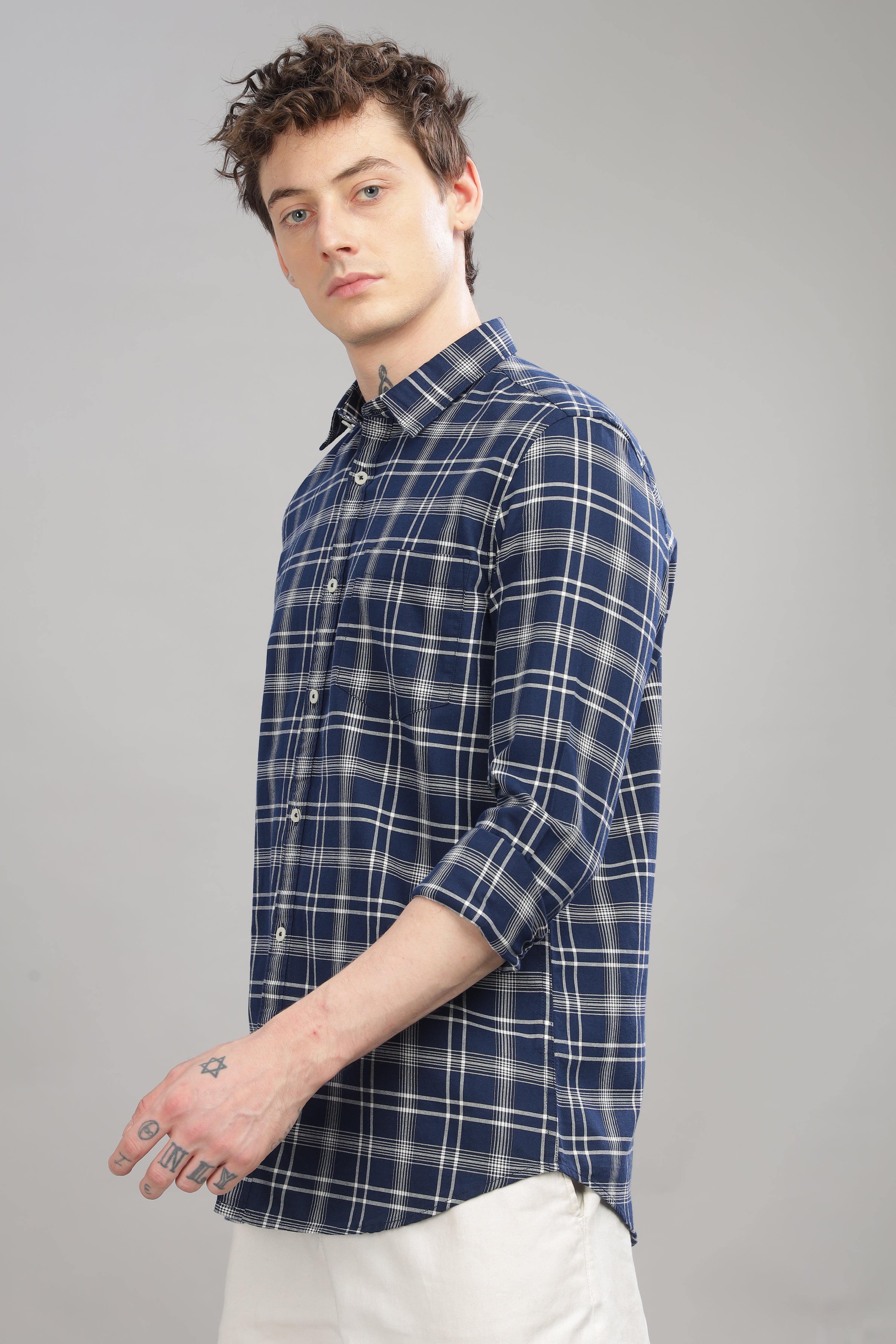 Men Grey Slim Fit Shirt