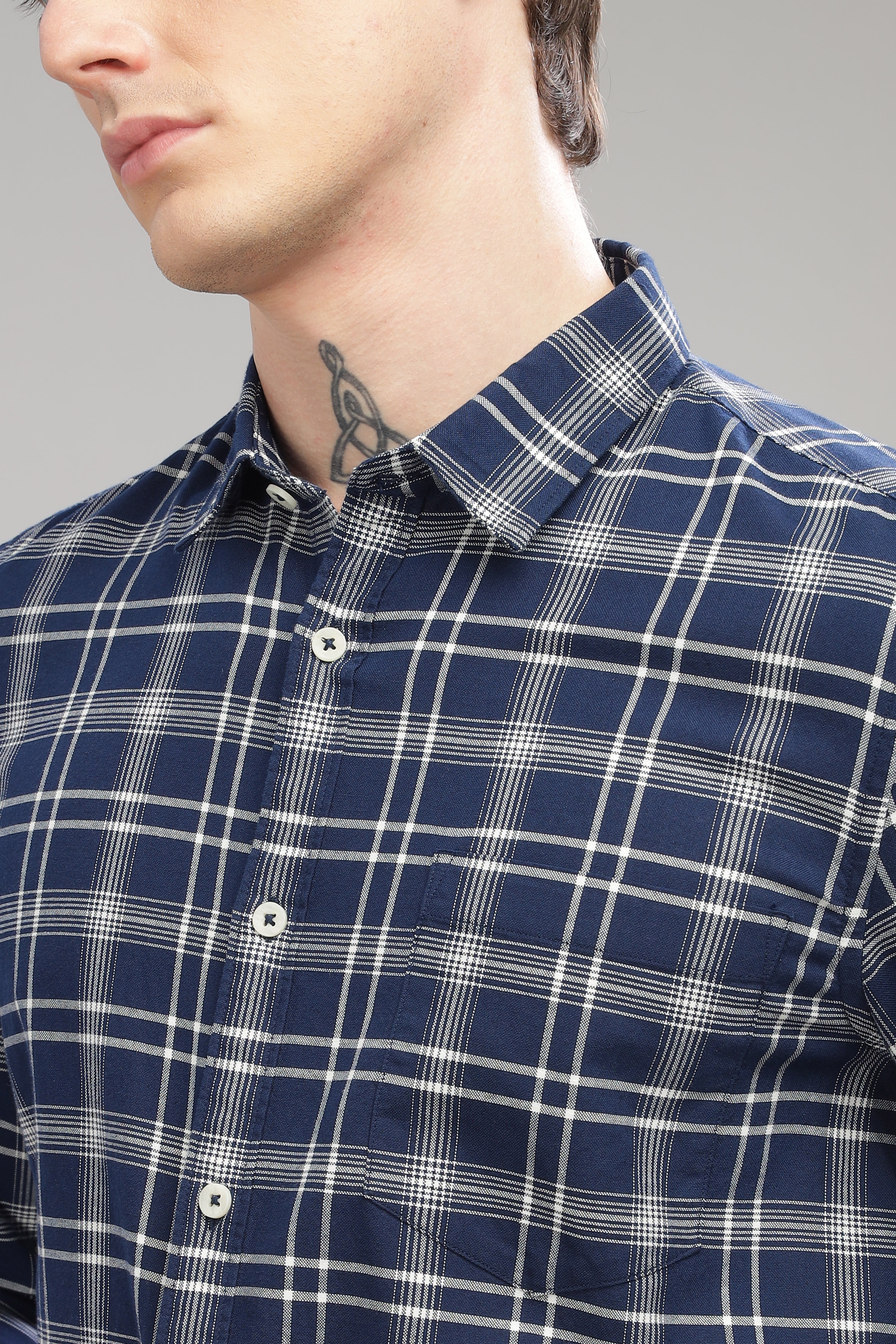 Men Grey Slim Fit Shirt