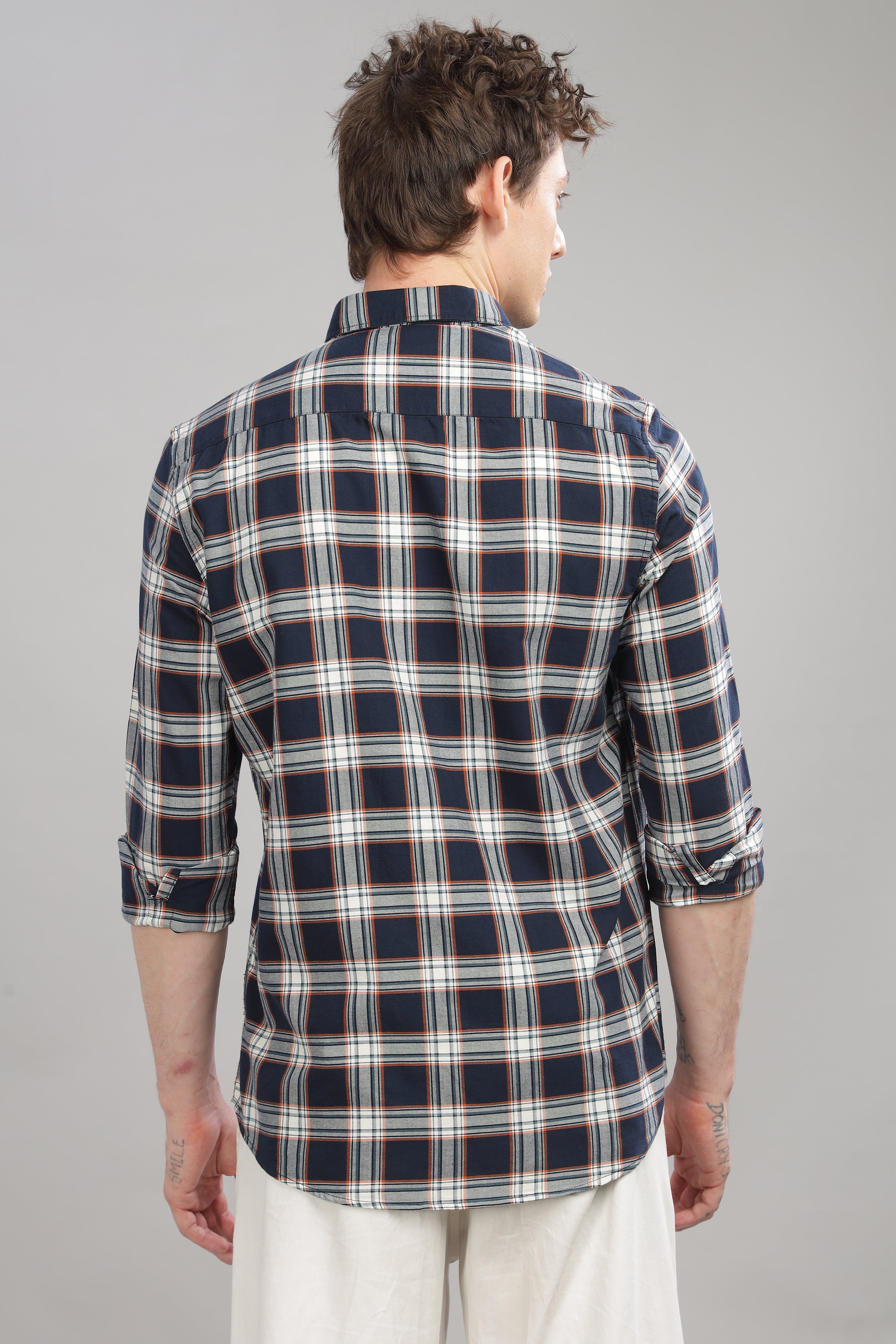 Men Dark Blue Slim Fit Shirt
