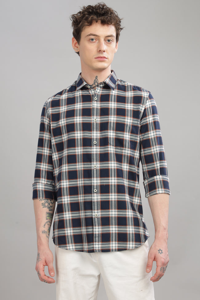 Men Dark Blue Slim Fit Shirt