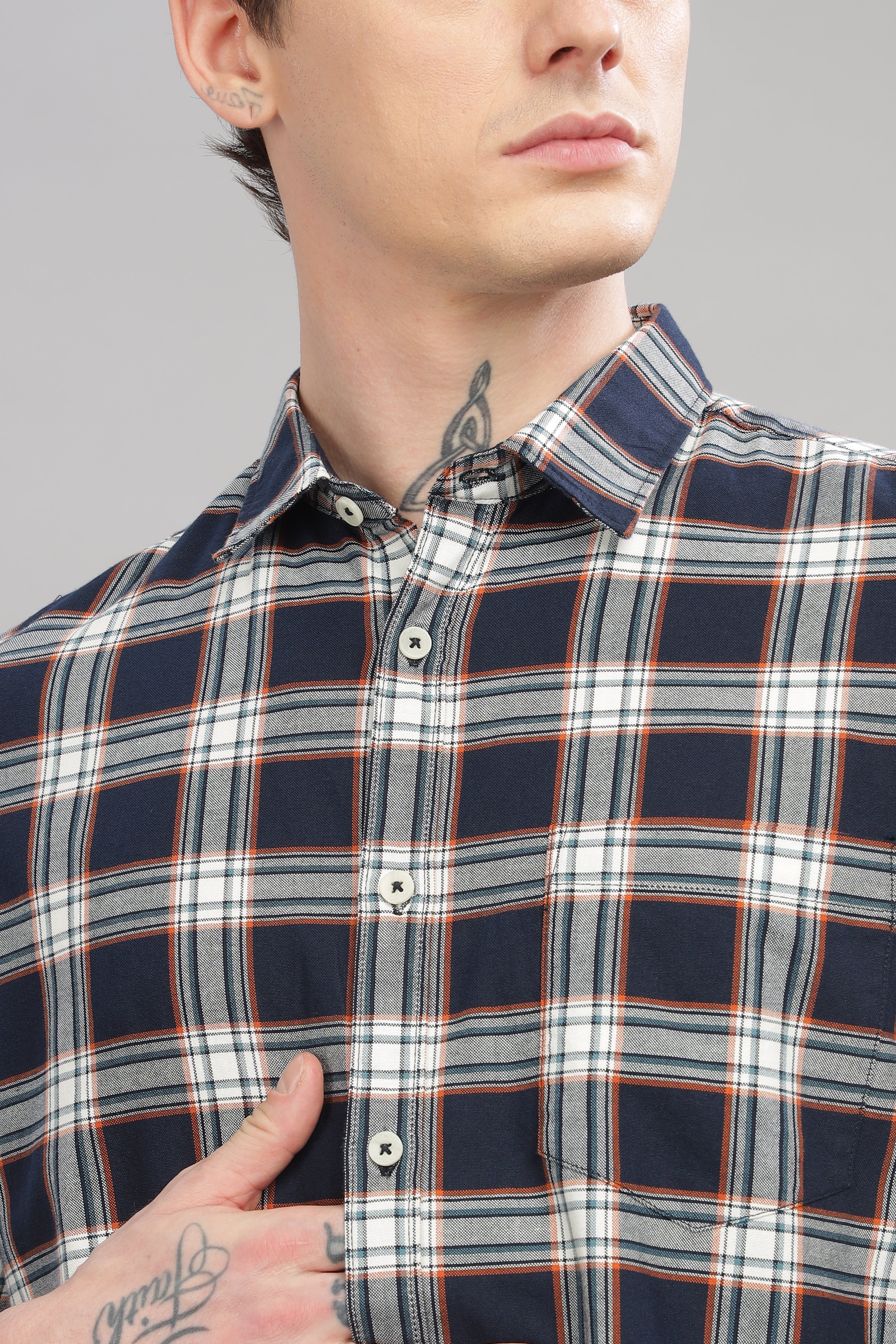 Men Dark Blue Slim Fit Shirt