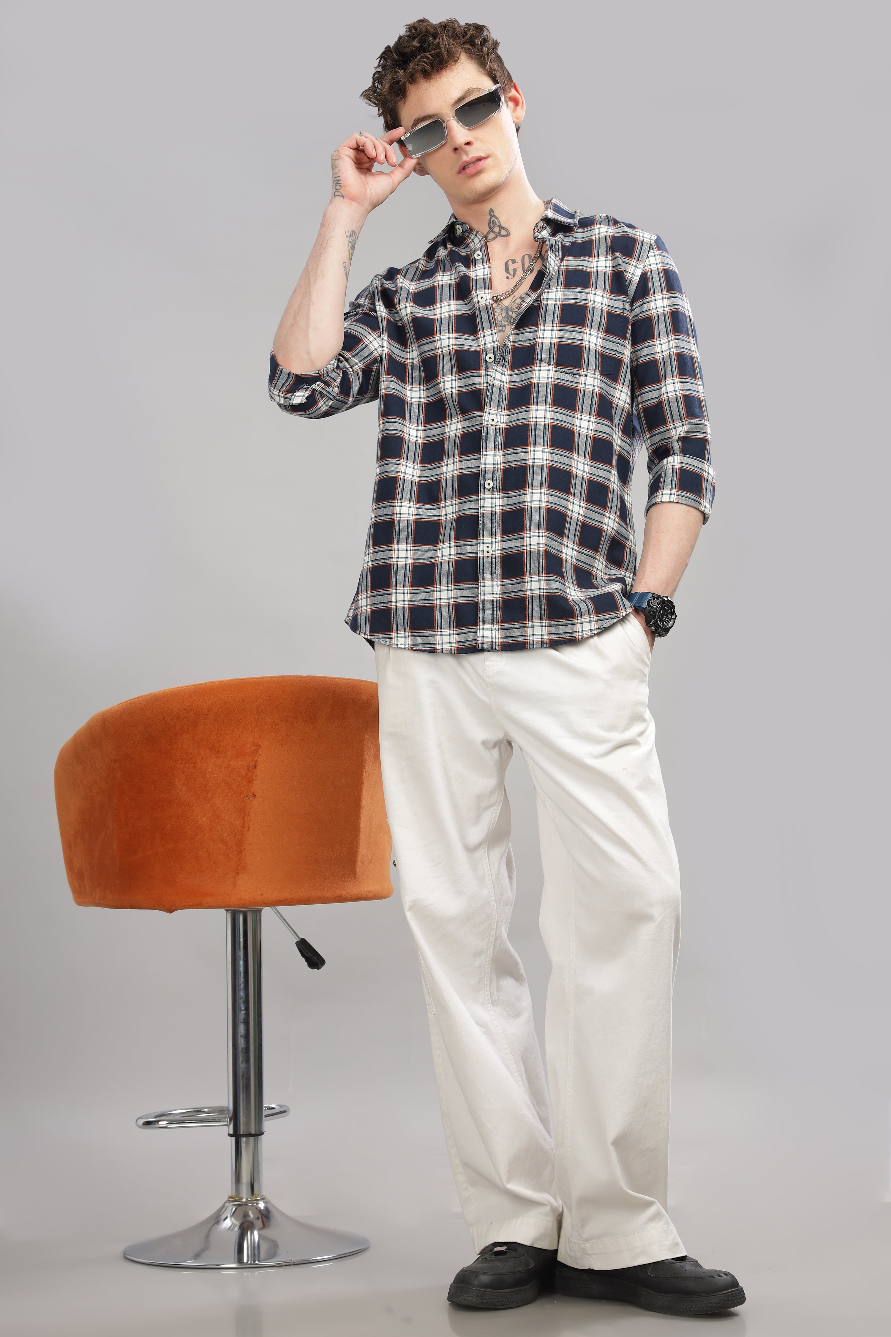 Men Dark Blue Slim Fit Shirt
