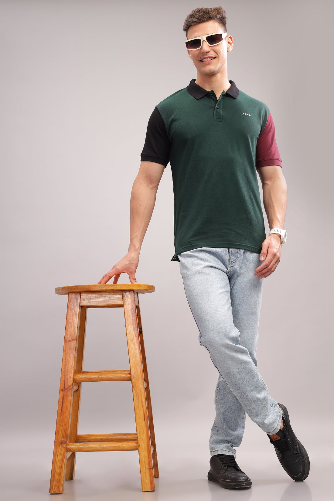 Men Green Regular Fit Polo T-Shirt