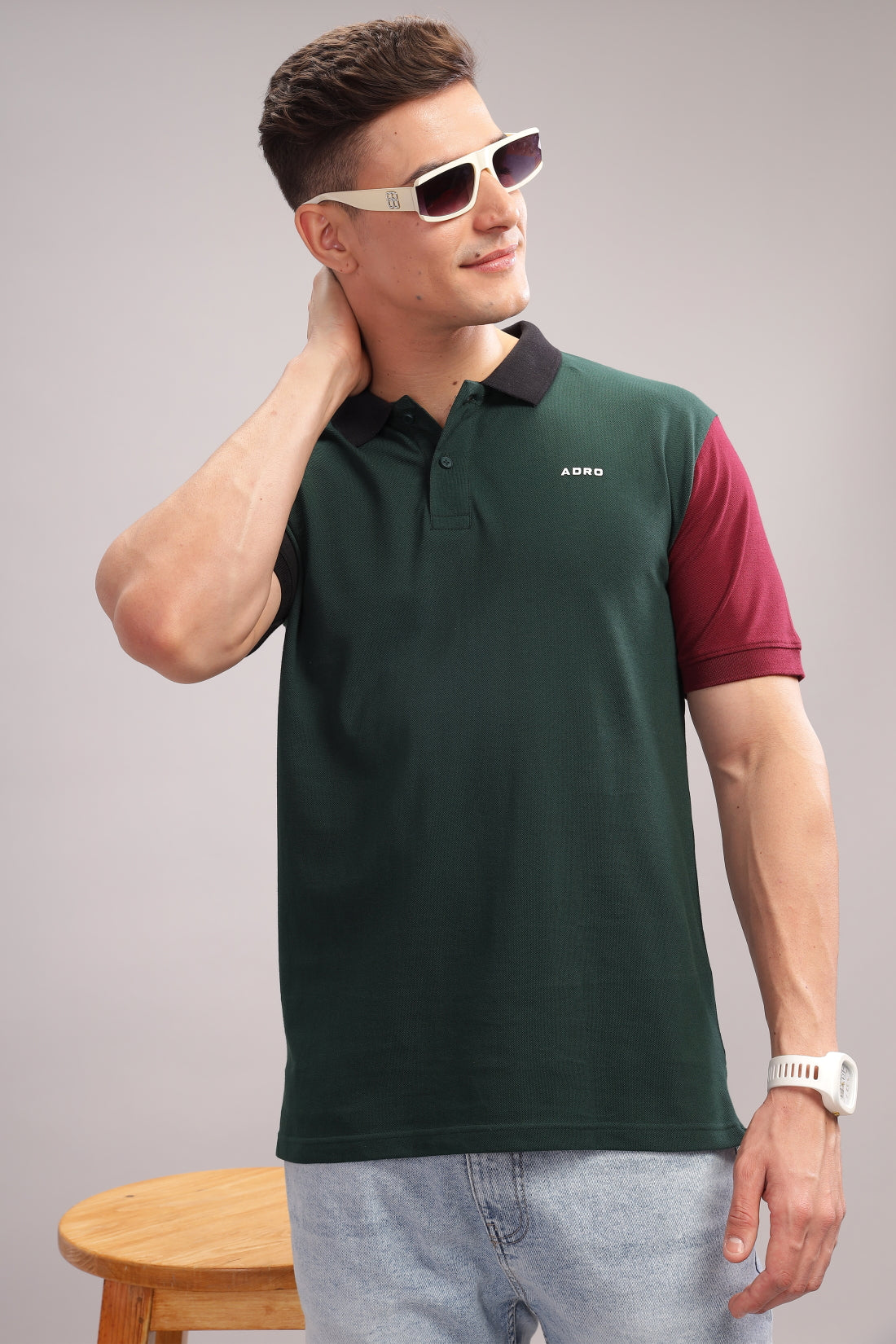 Men Green Regular Fit Polo T-Shirt