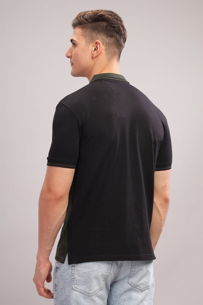 Men Olive Regular Fit Polo T-Shirt