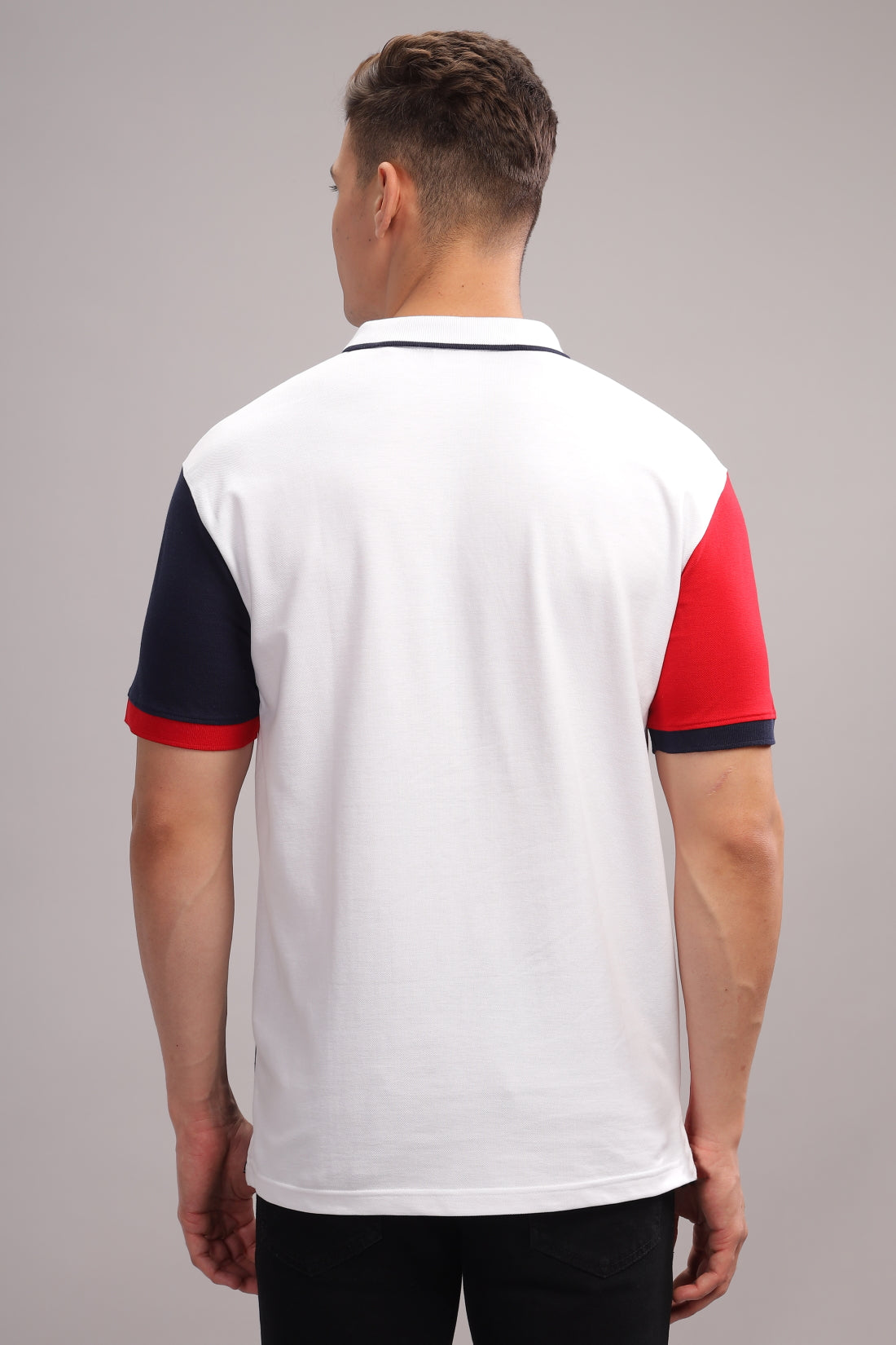 Men White Regular Fit Polo T-Shirt