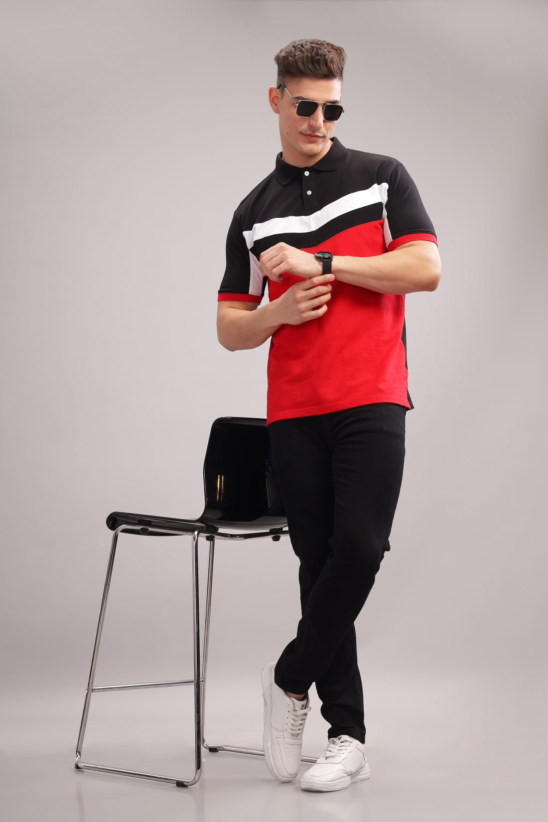 Men Red Regular Fit Polo T-Shirt