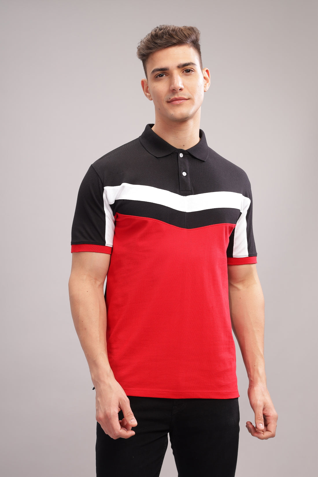 Men Red Regular Fit Polo T-Shirt