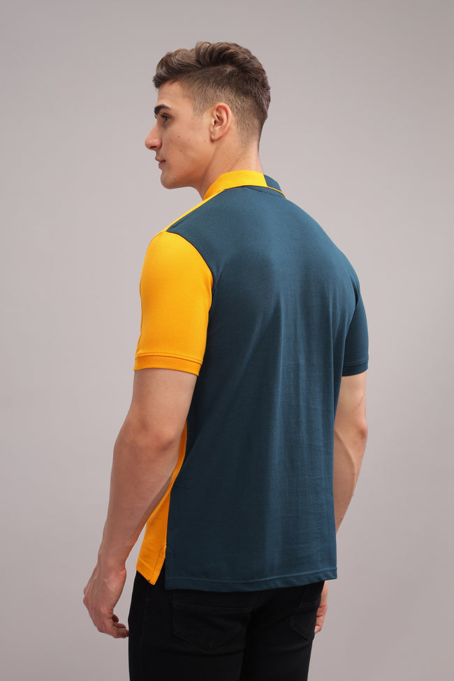 Men Mustard Regular Fit Polo T-Shirt