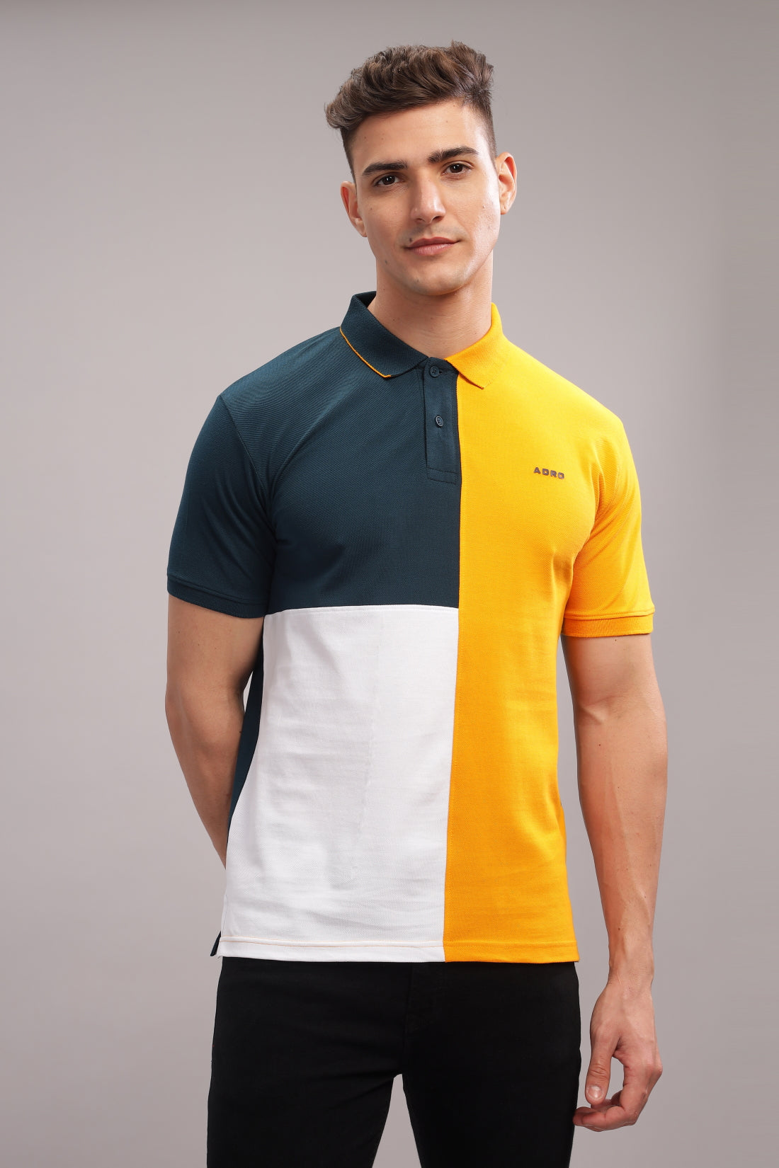 Men Mustard Regular Fit Polo T-Shirt