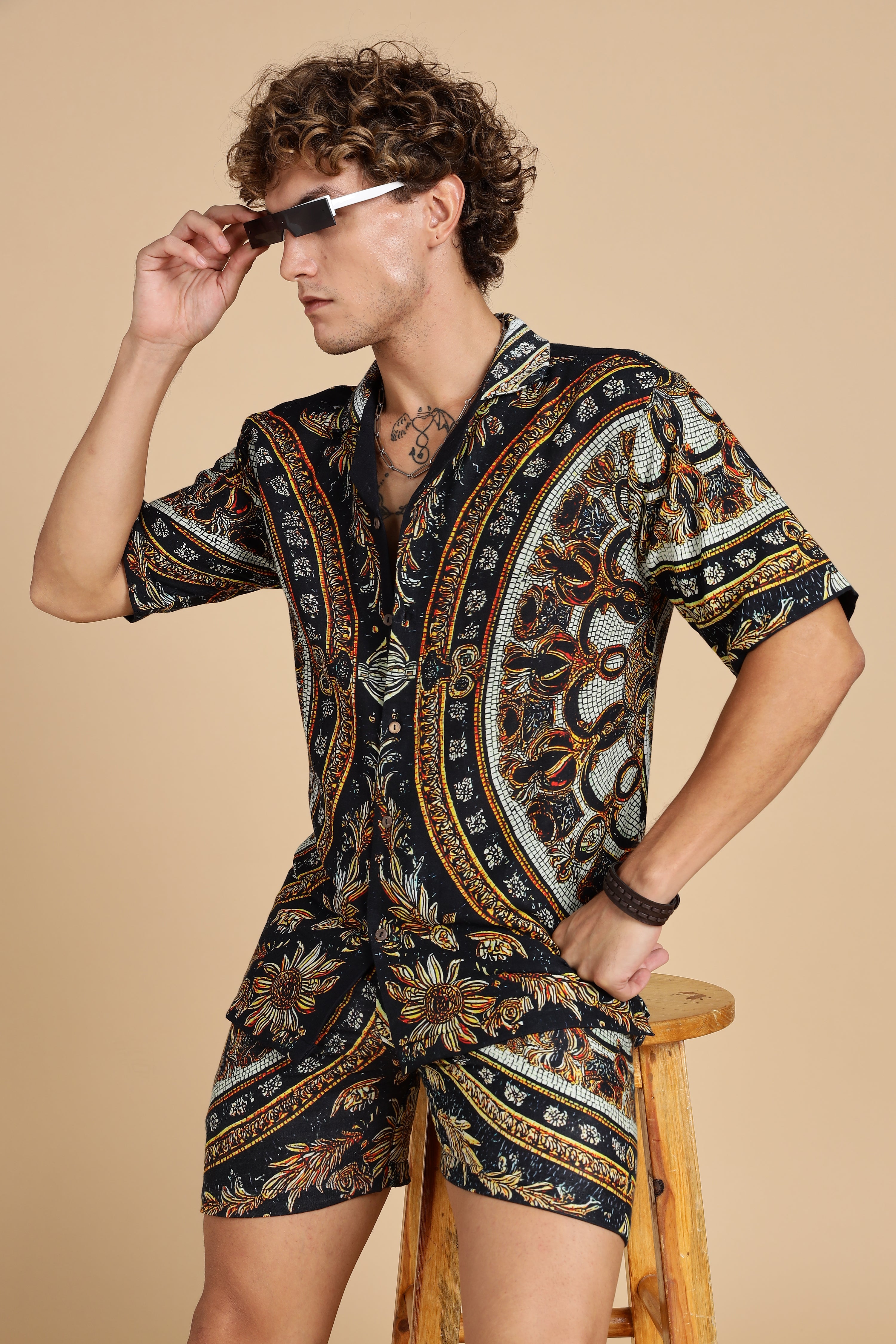 Men Topaz Gauge Cotton Shorts