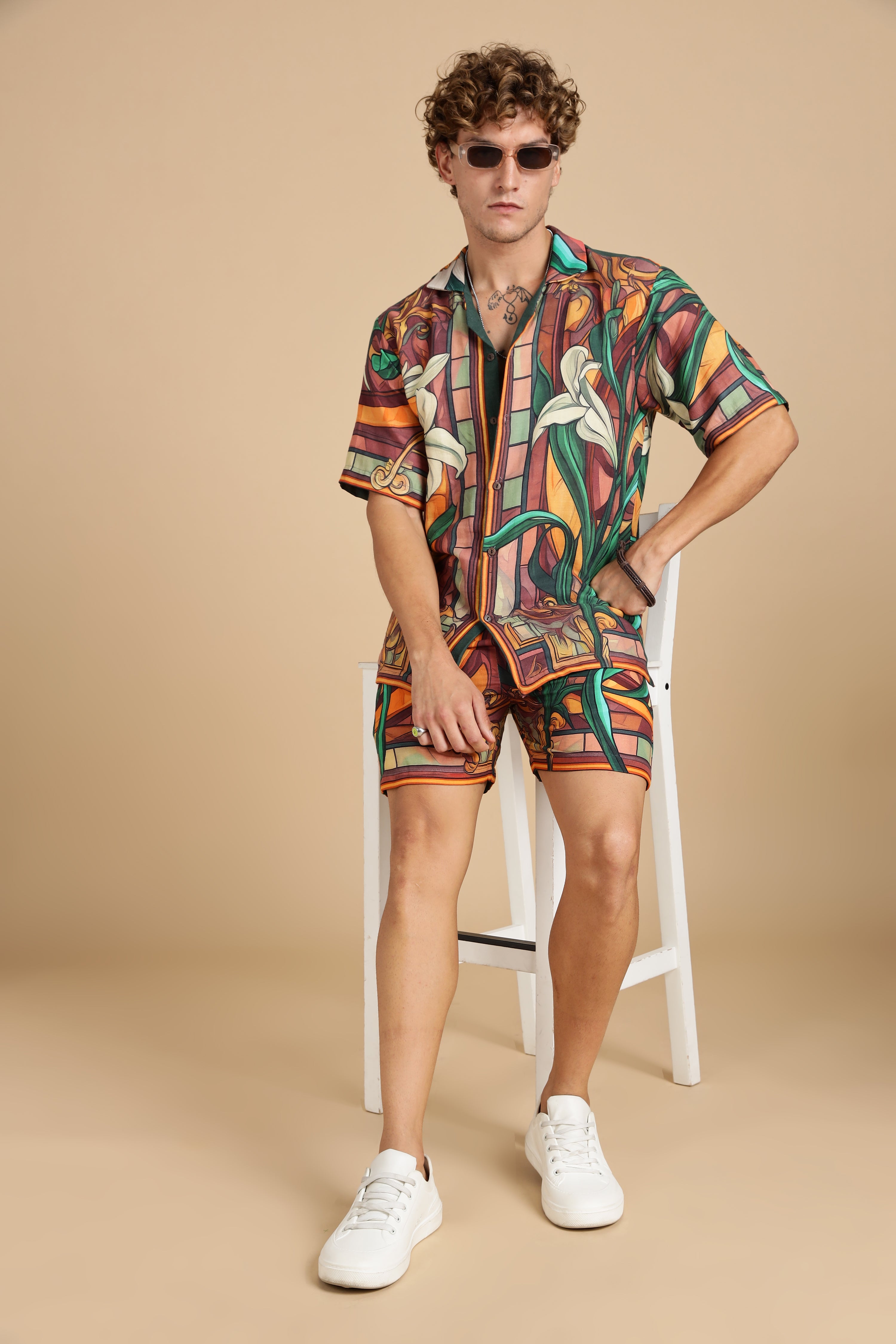 Men Liliare Gauge Cotton Shorts