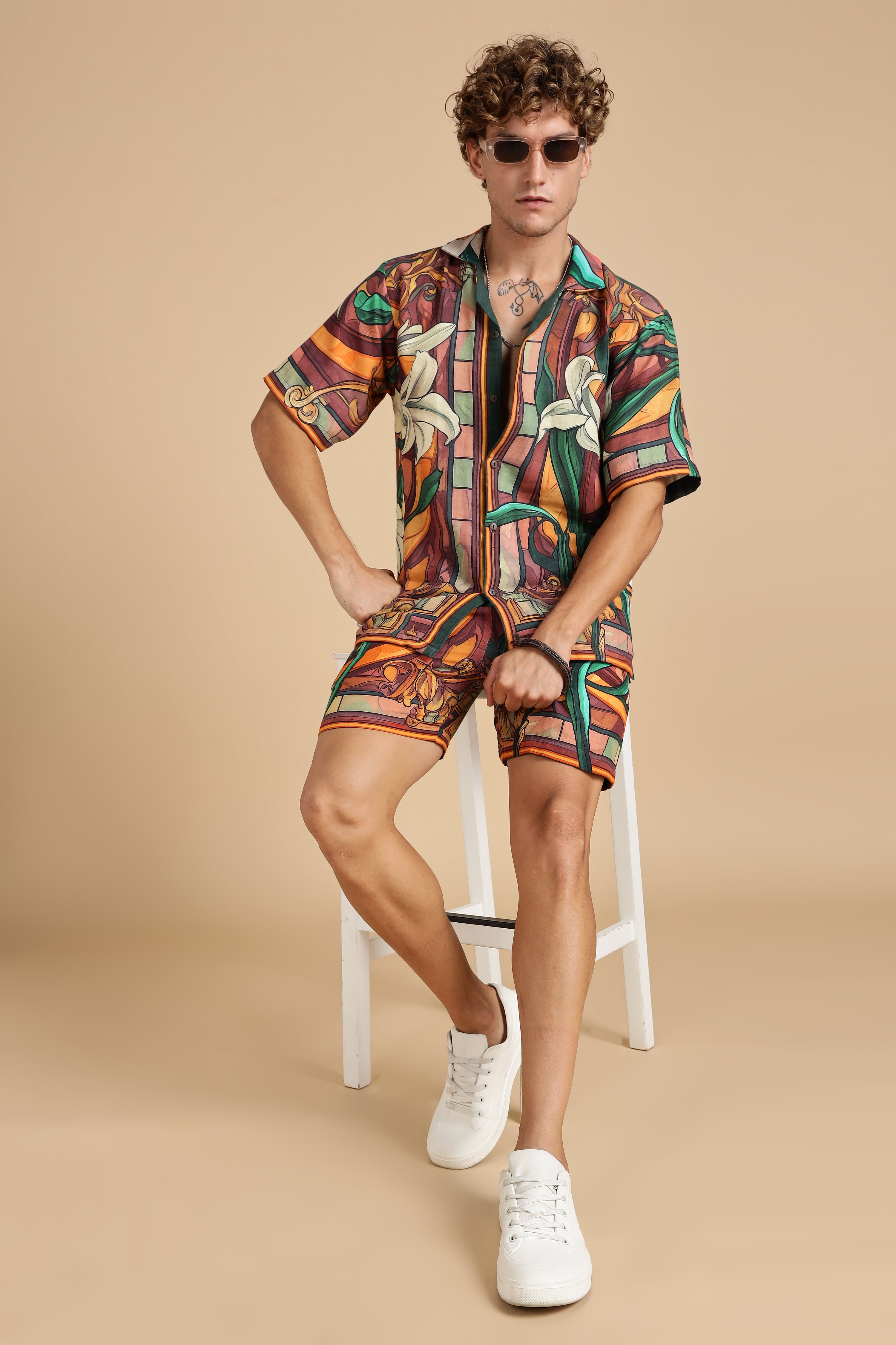 Men Liliare Gauge Cotton Shorts