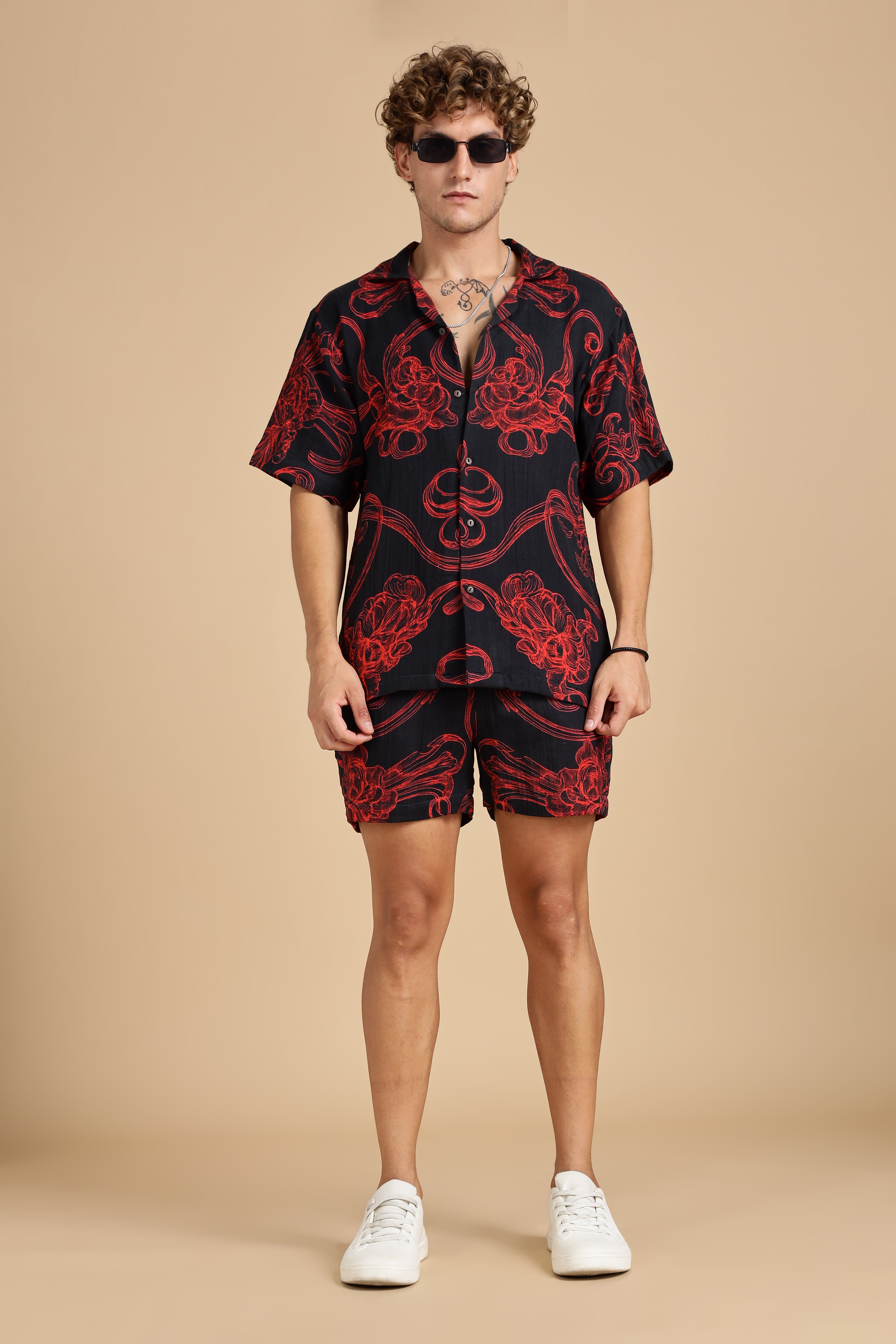 Men Raging Bloom Gauge Cotton Shorts