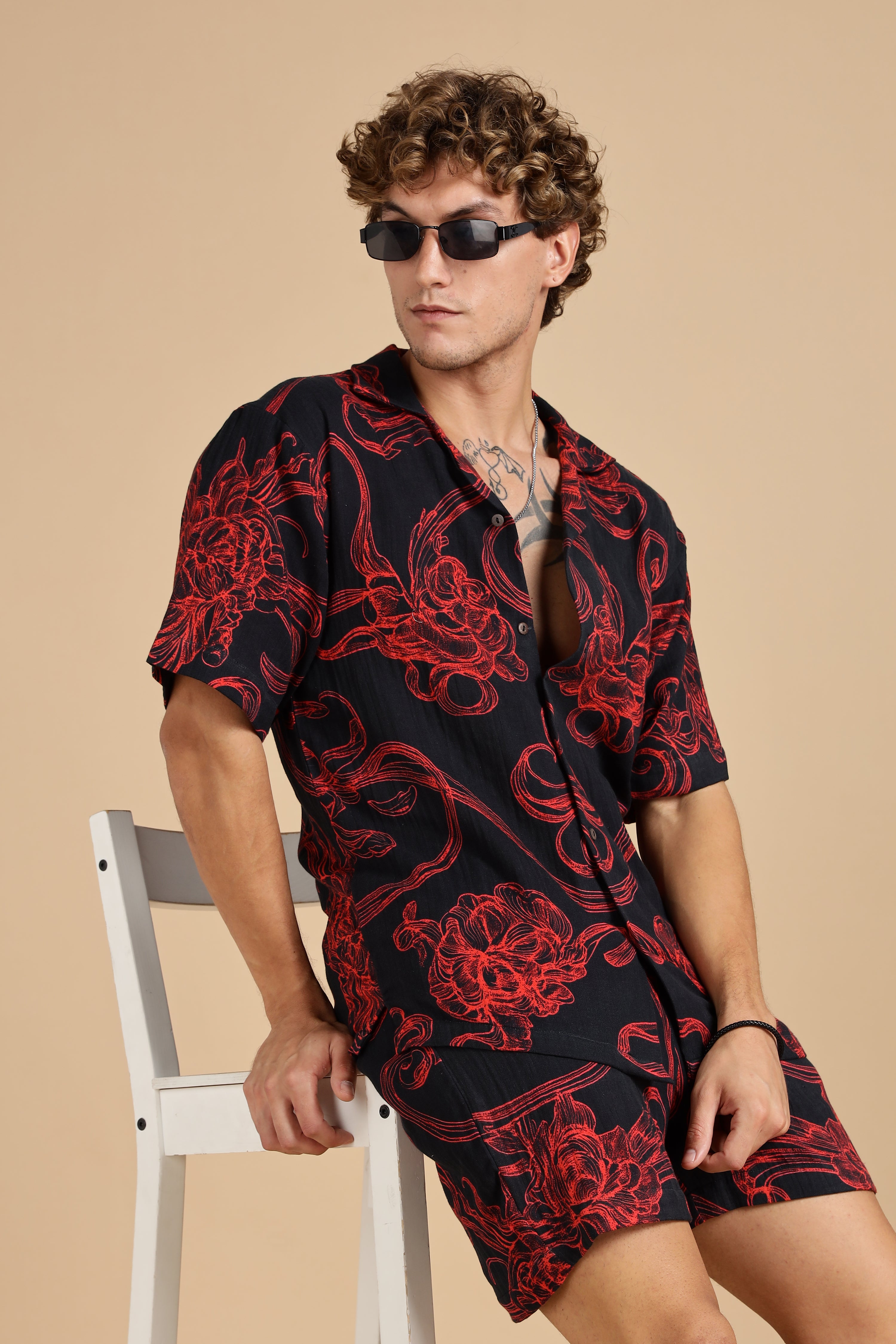 Men Raging Bloom Gauge Cotton Shorts