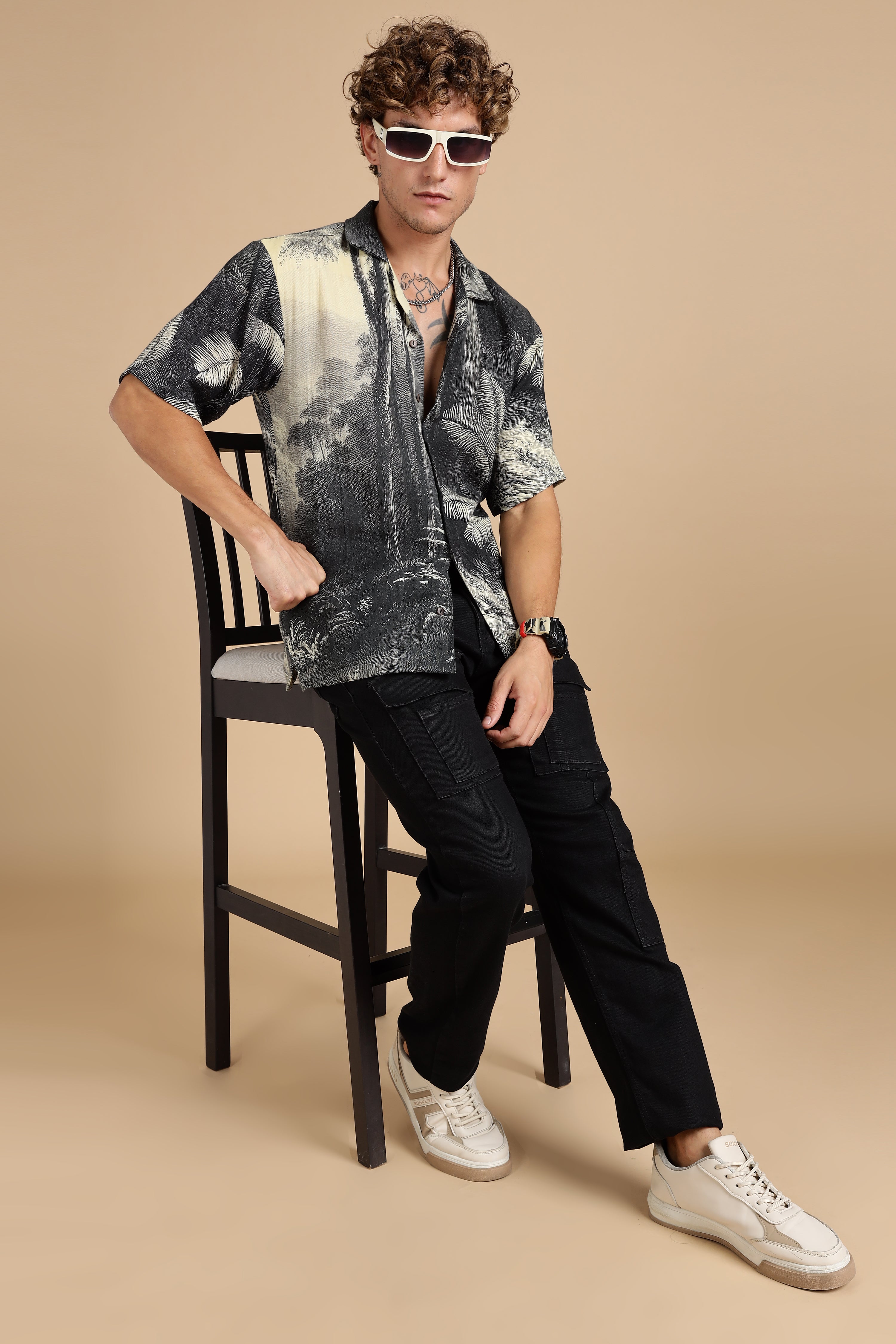 Men Eden Gauge Cotton Shirt